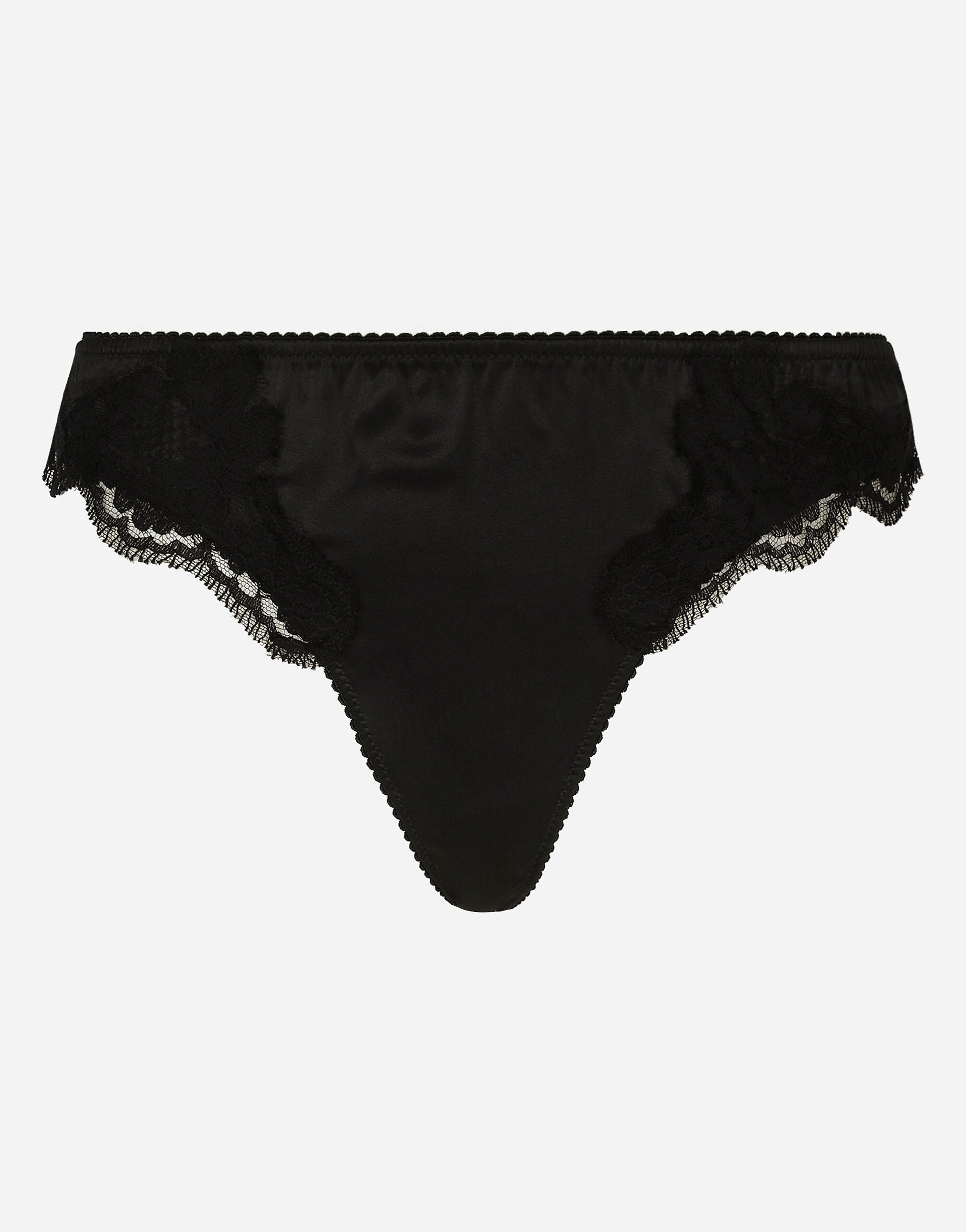 Satin thong with lace - 1
