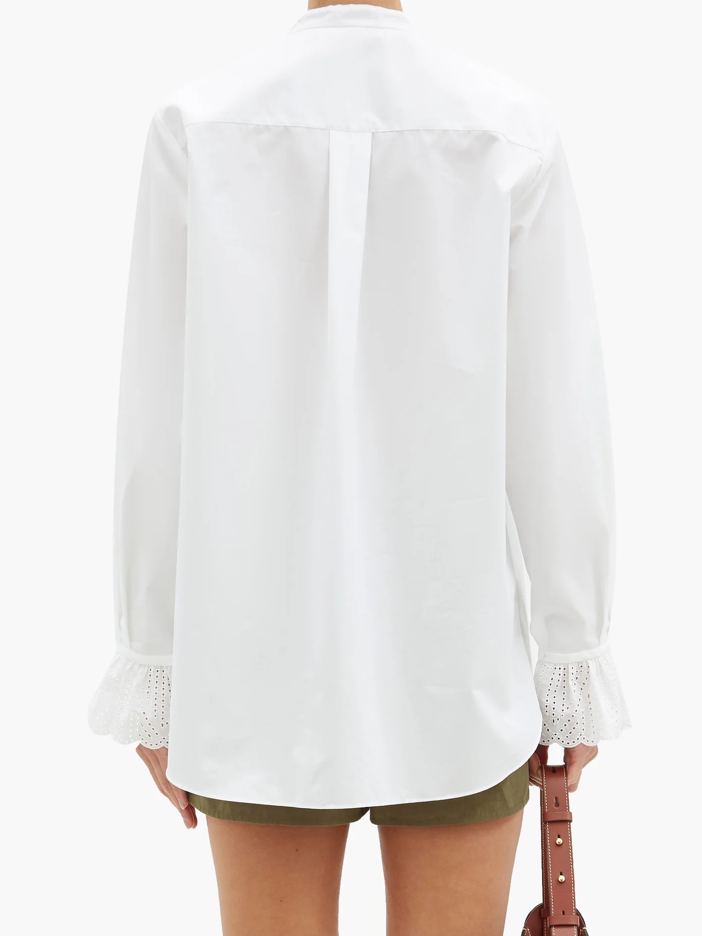 Pintucked cotton blouse - 5