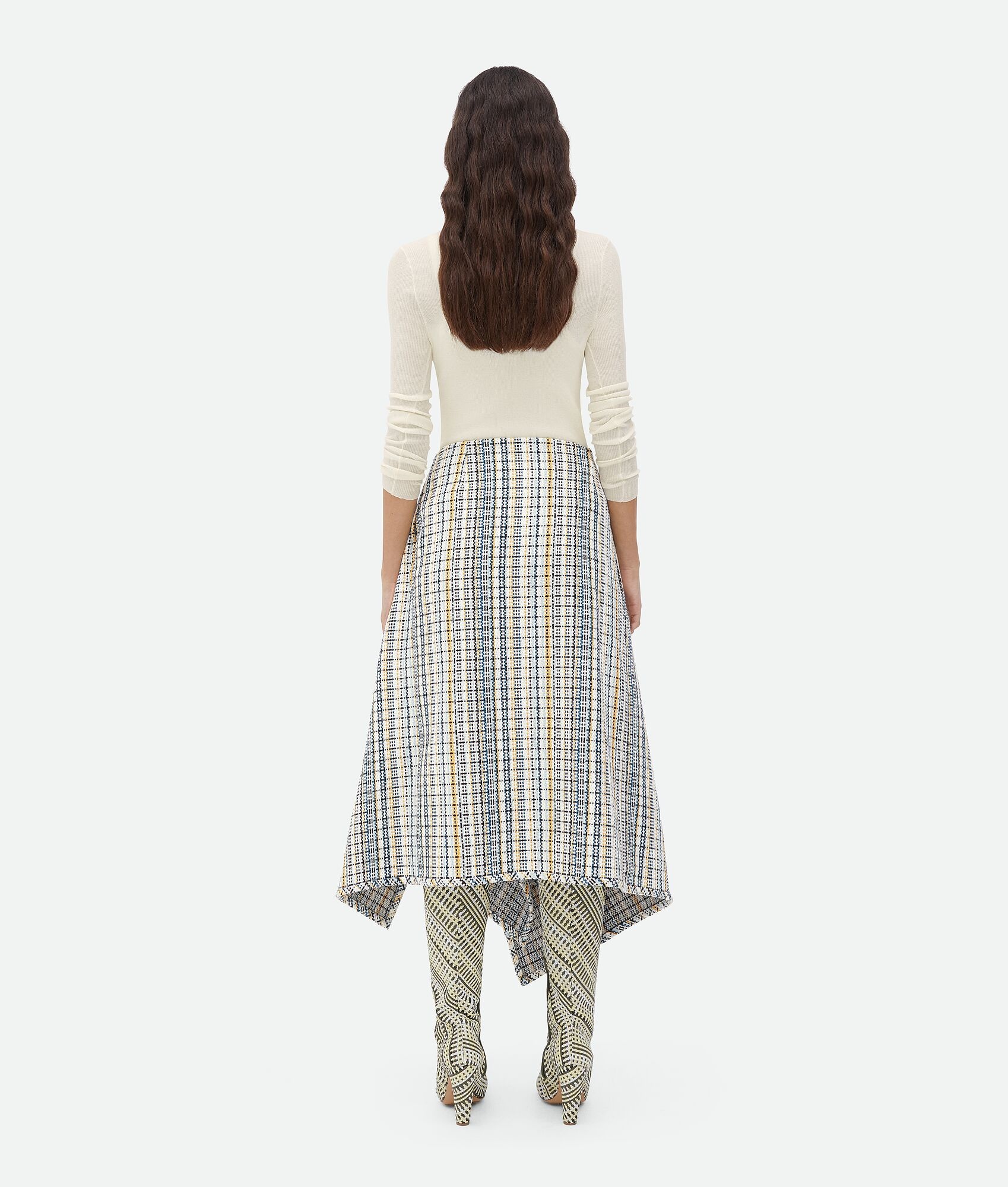 Cotton Check Wrapped Skirt - 3
