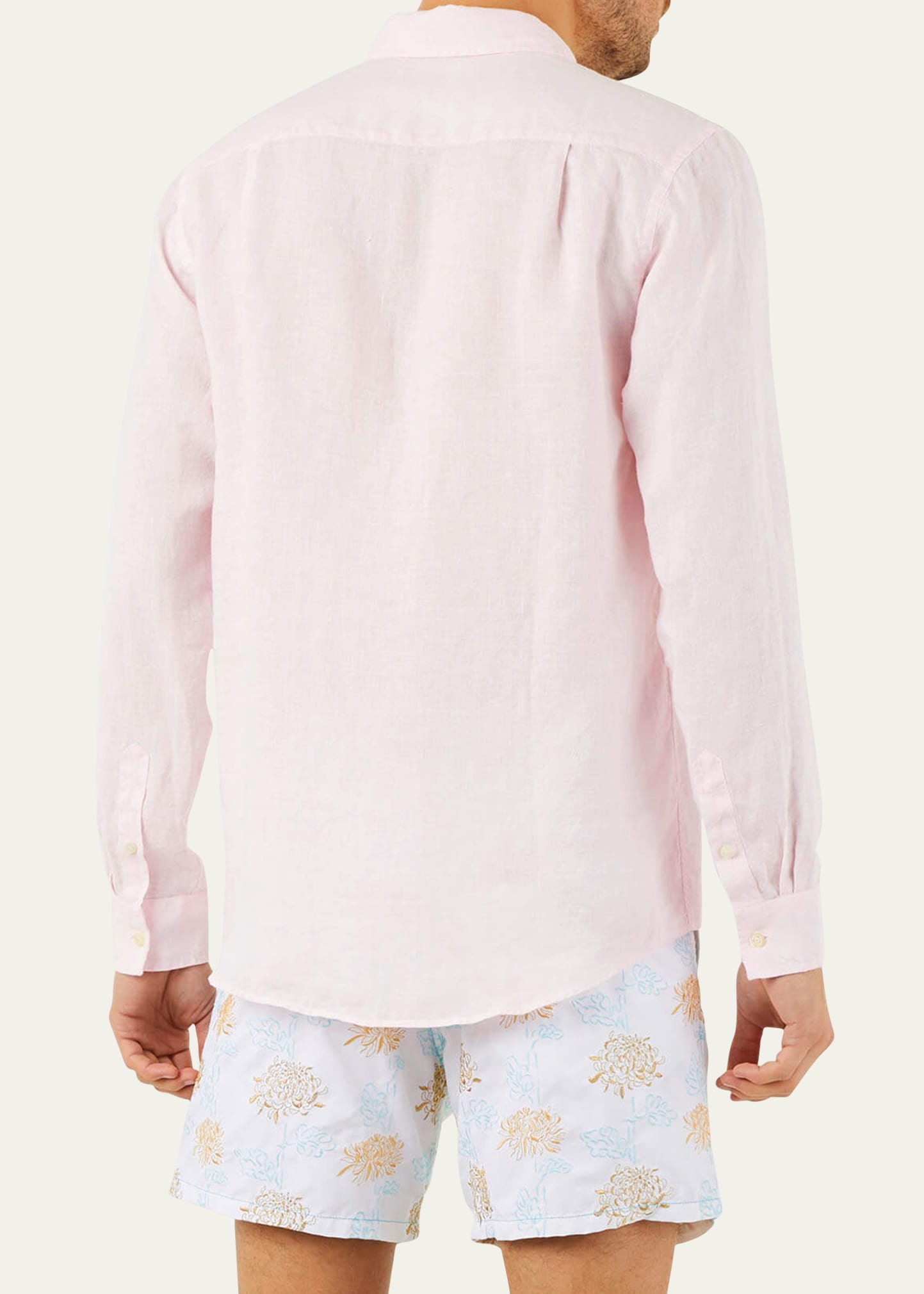 Men's Caroubis Solid Linen Sport Shirt - 3