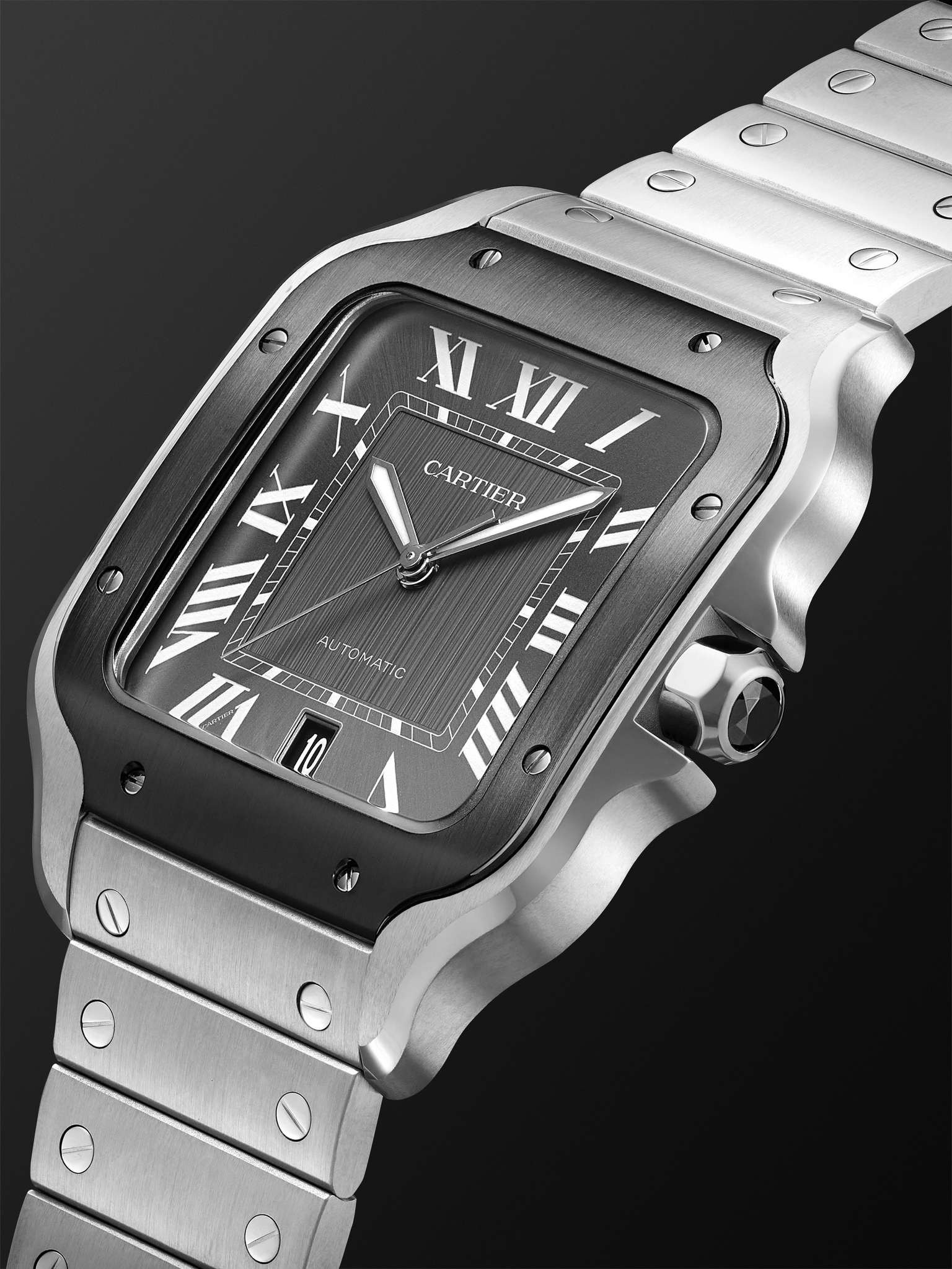 Santos de Cartier Automatic 39.8mm Interchangeable Steel and Rubber Watch, Ref. No. WSSA0037 - 3