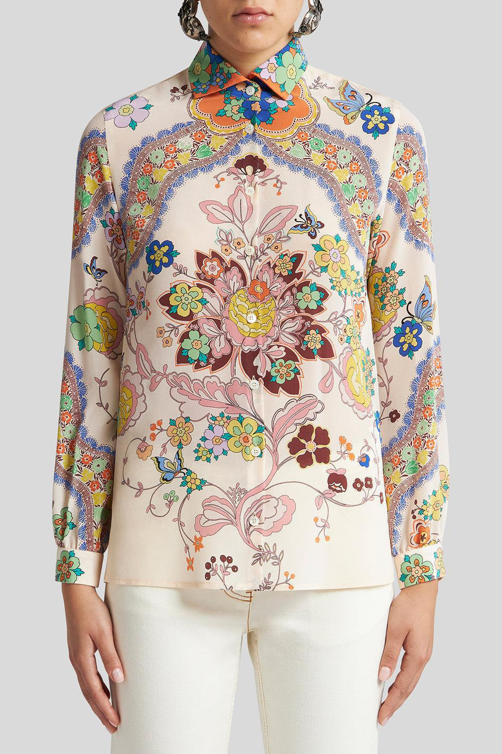 Printed Blouse - White - 3