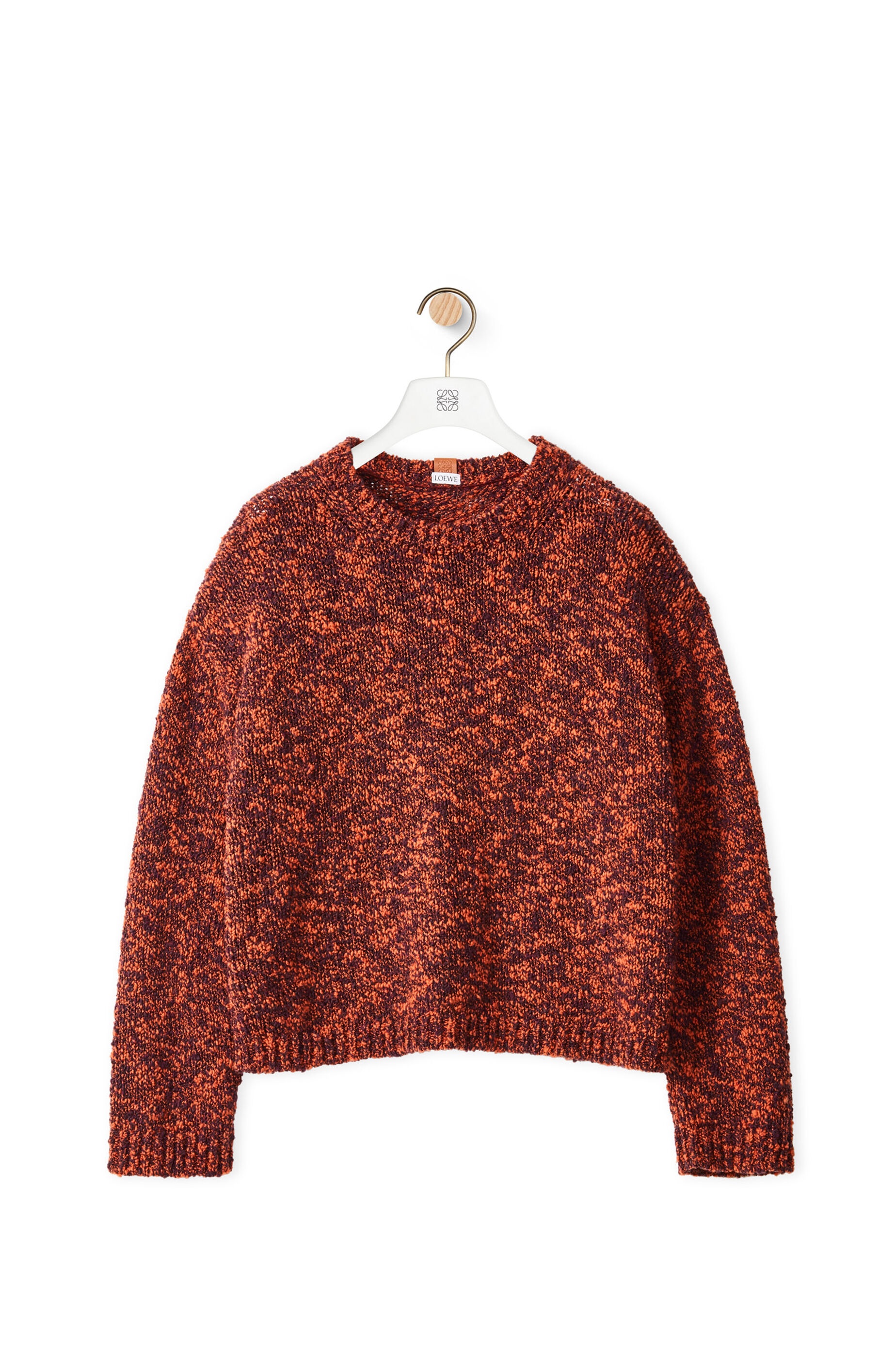 Crew neck melange sweater in wool - 1