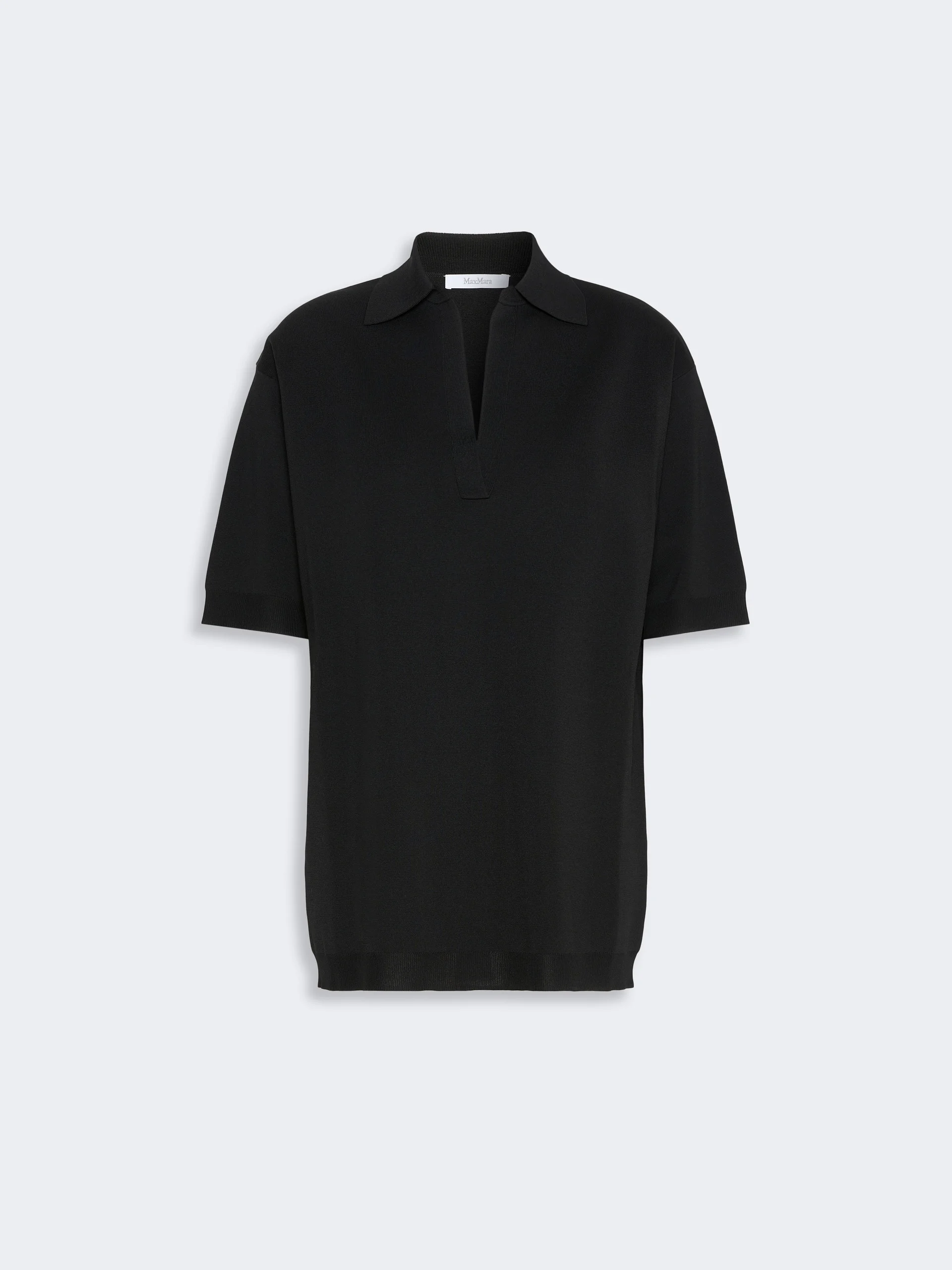 ALPINO Long viscose crepe sweater - BLACK - 1
