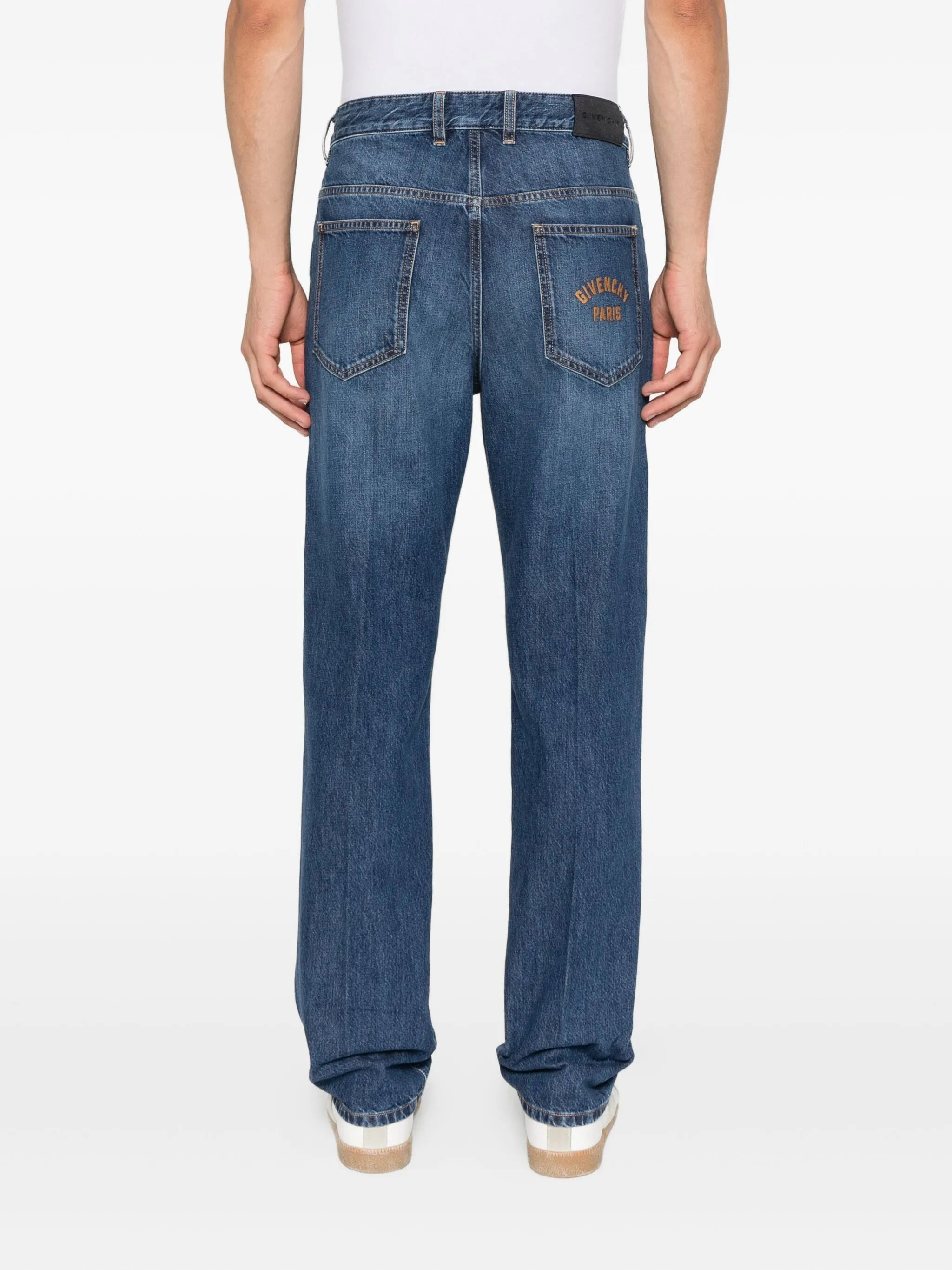 logo-embroidered jeans - 4