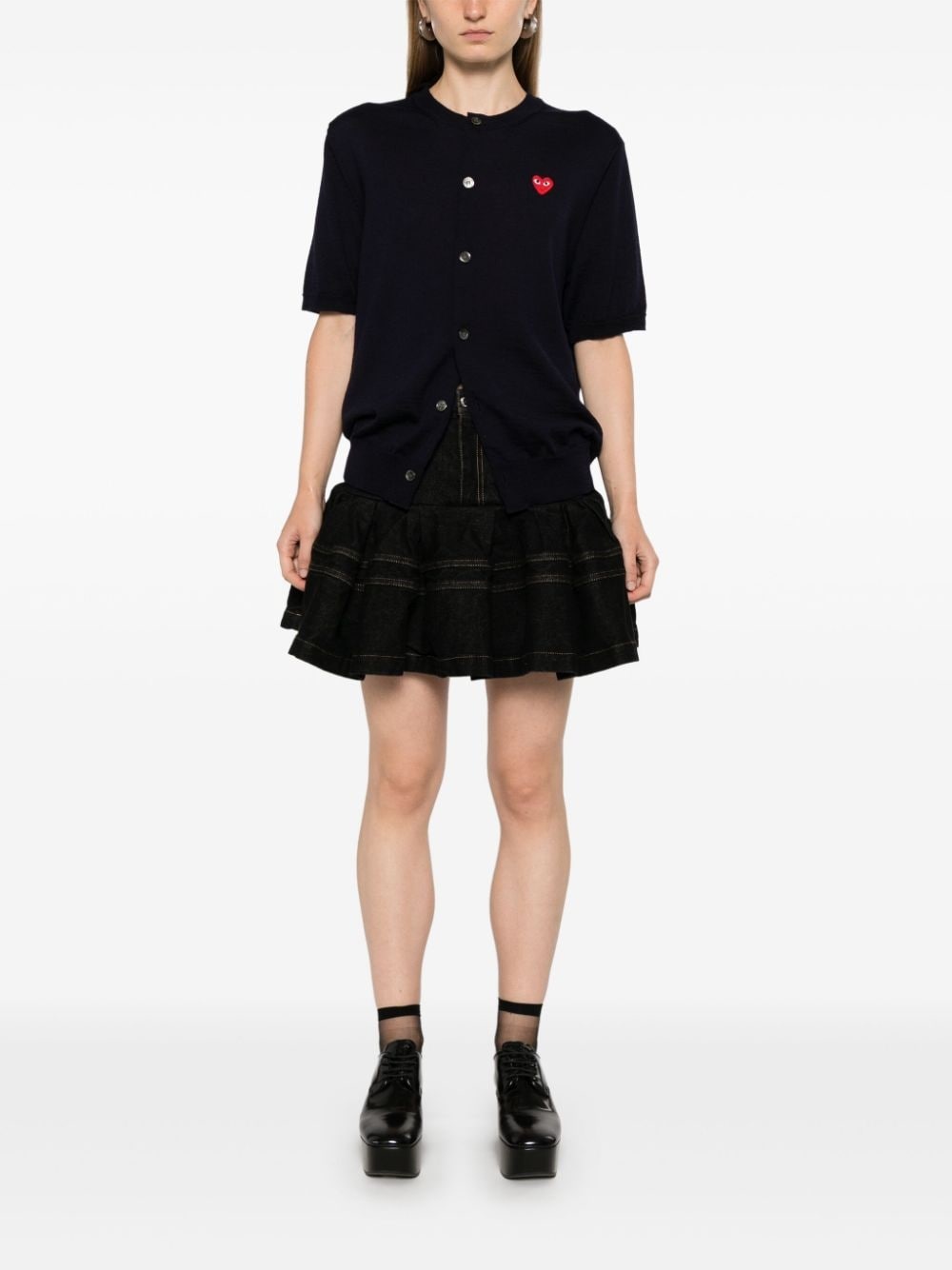 heart-patch cardigan - 3