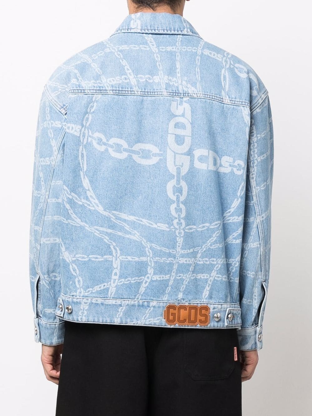 chain-detail denim jacket - 4