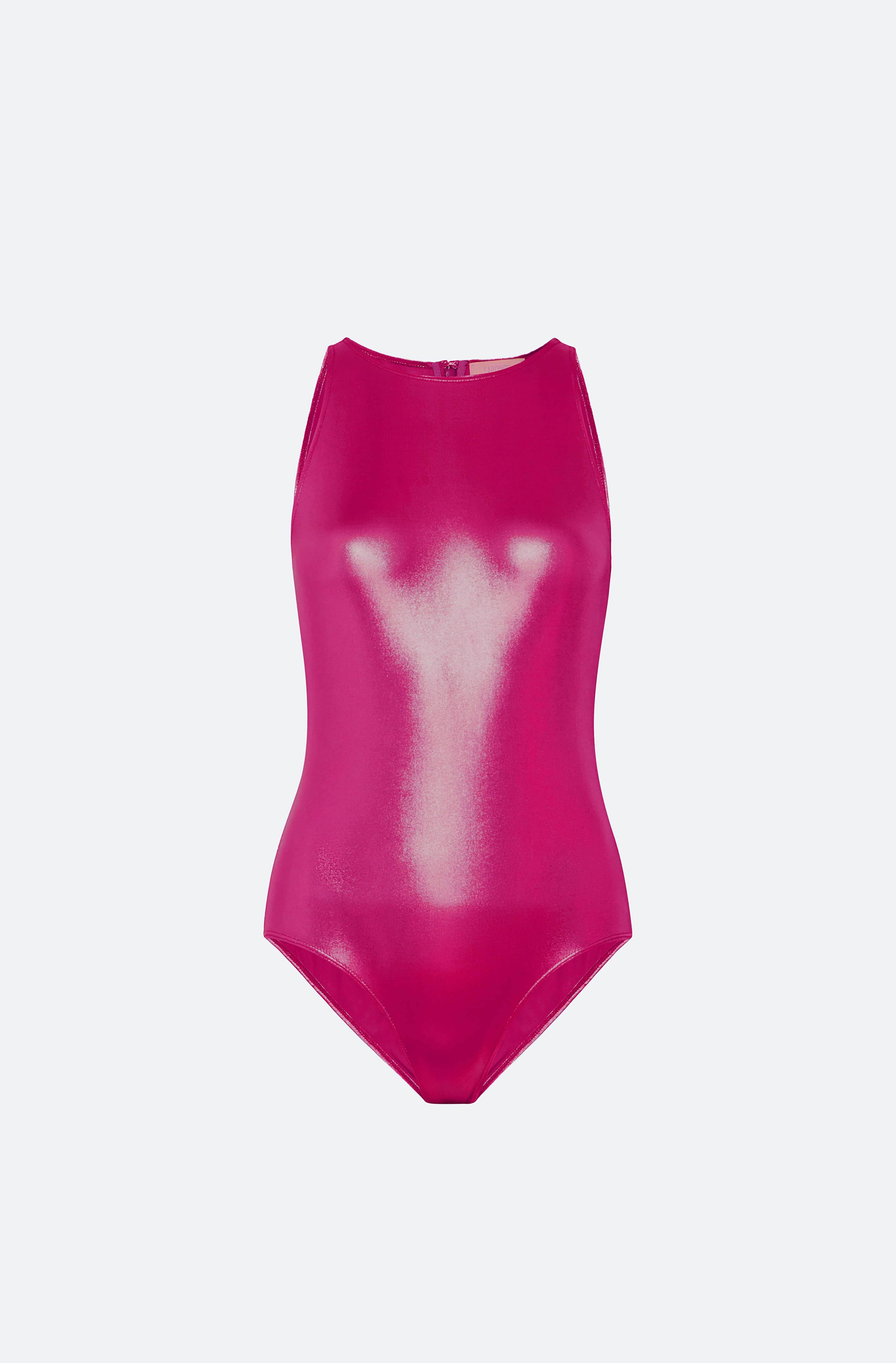 Coated Jersey Halterneck Bodysuit - 1