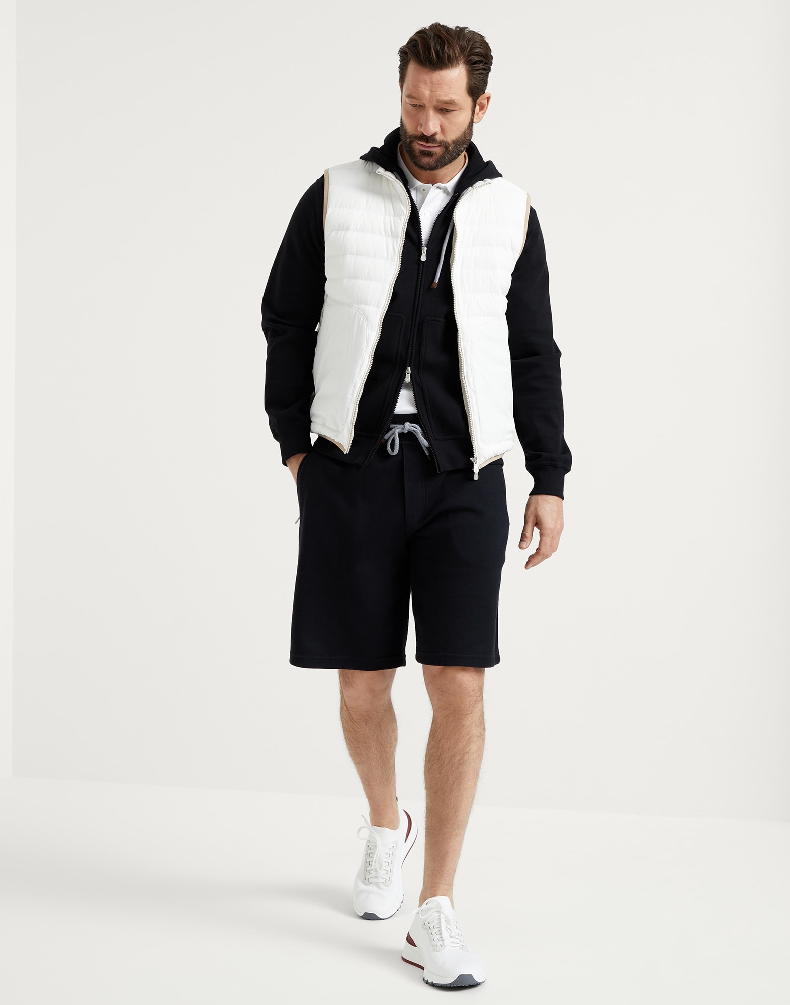 Techno cotton French terry Bermuda shorts - 4