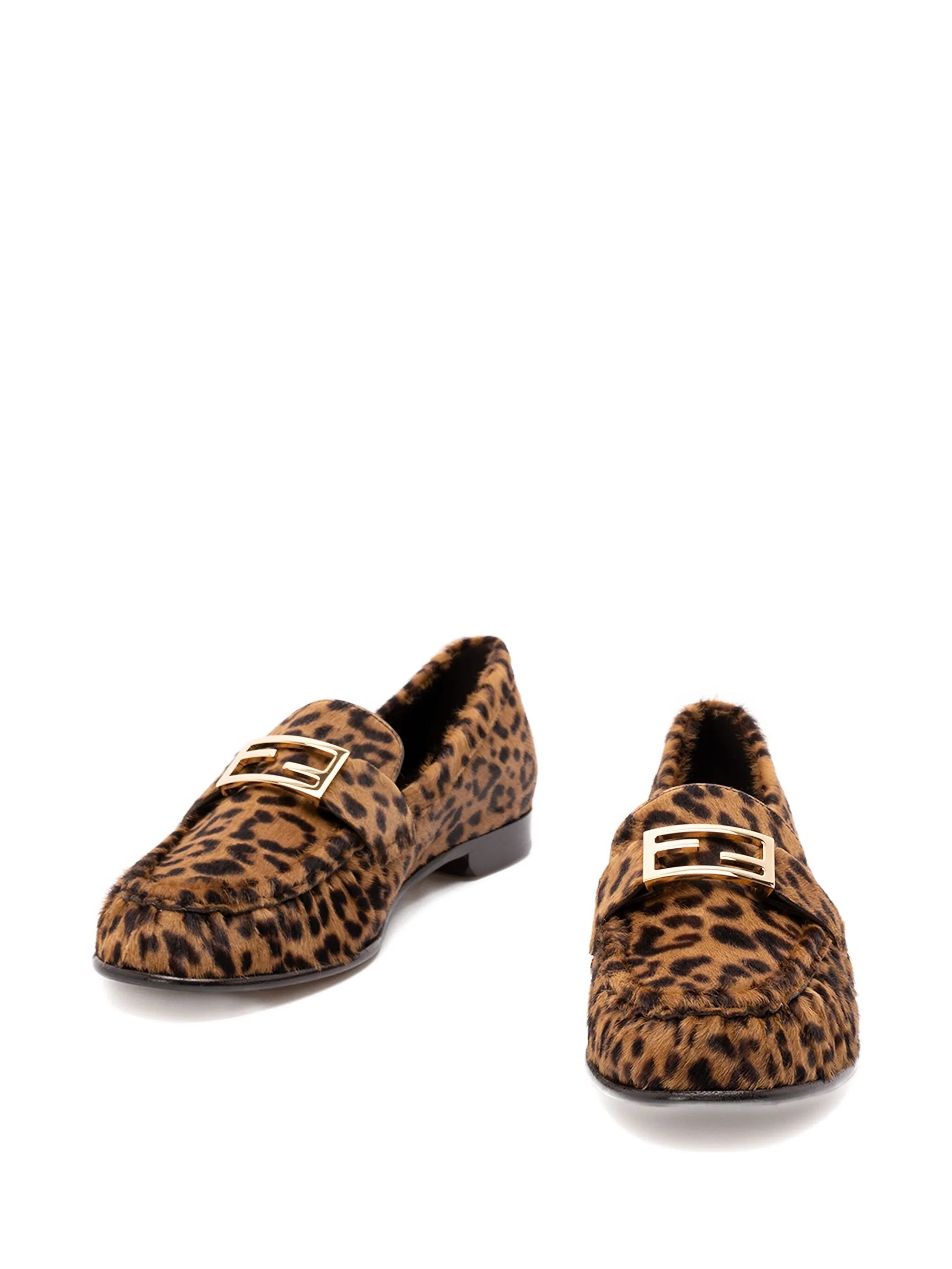 leopard-print logo-detail loafers - 4