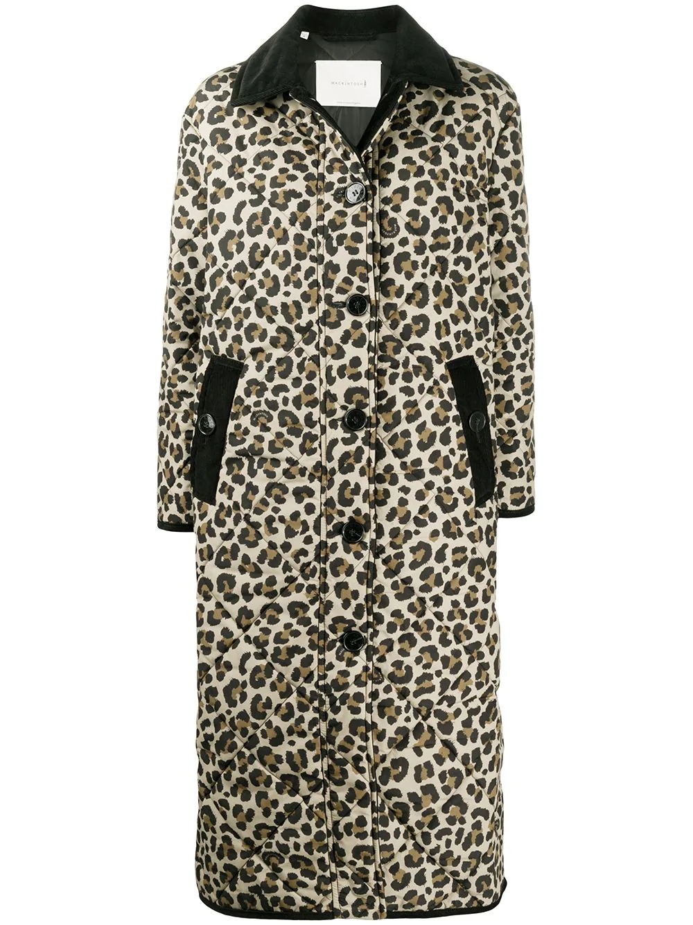 leopard print quilted coat - 1