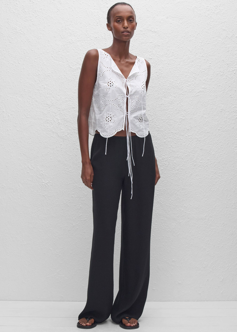 Matteau Broderie Tie Blouse - White 8
