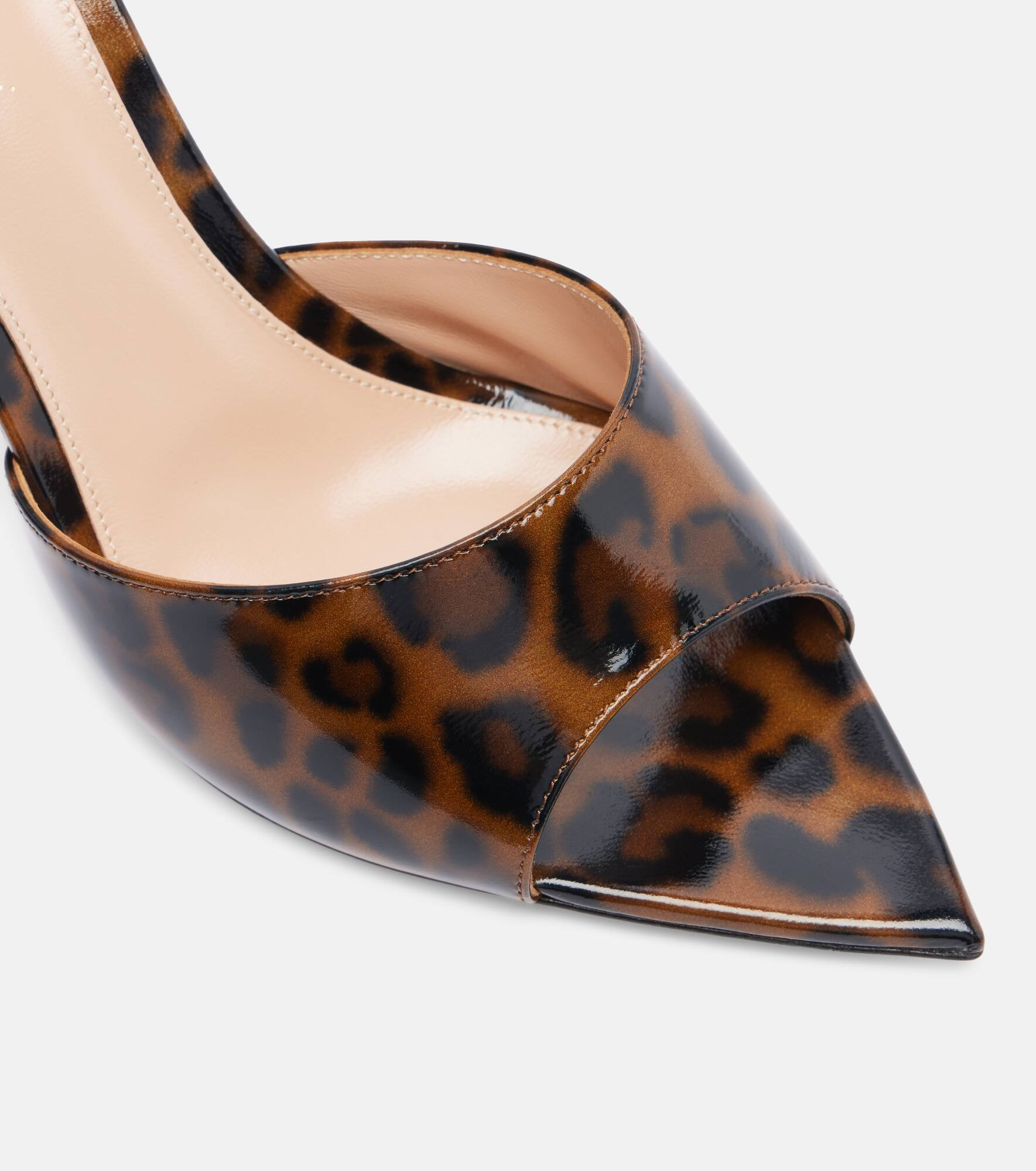 Elle 85 leopard-print patent leather sandals - 5