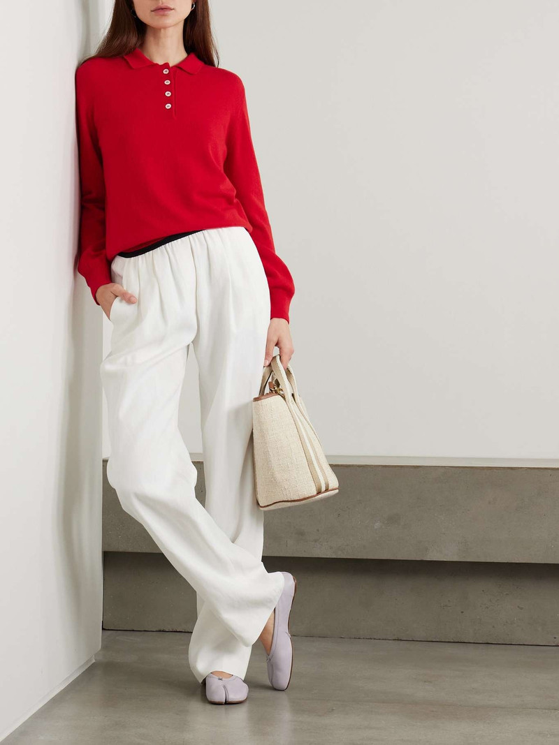 &DAUGHTER Aoife cashmere and cotton-blend polo sweater Red outlook