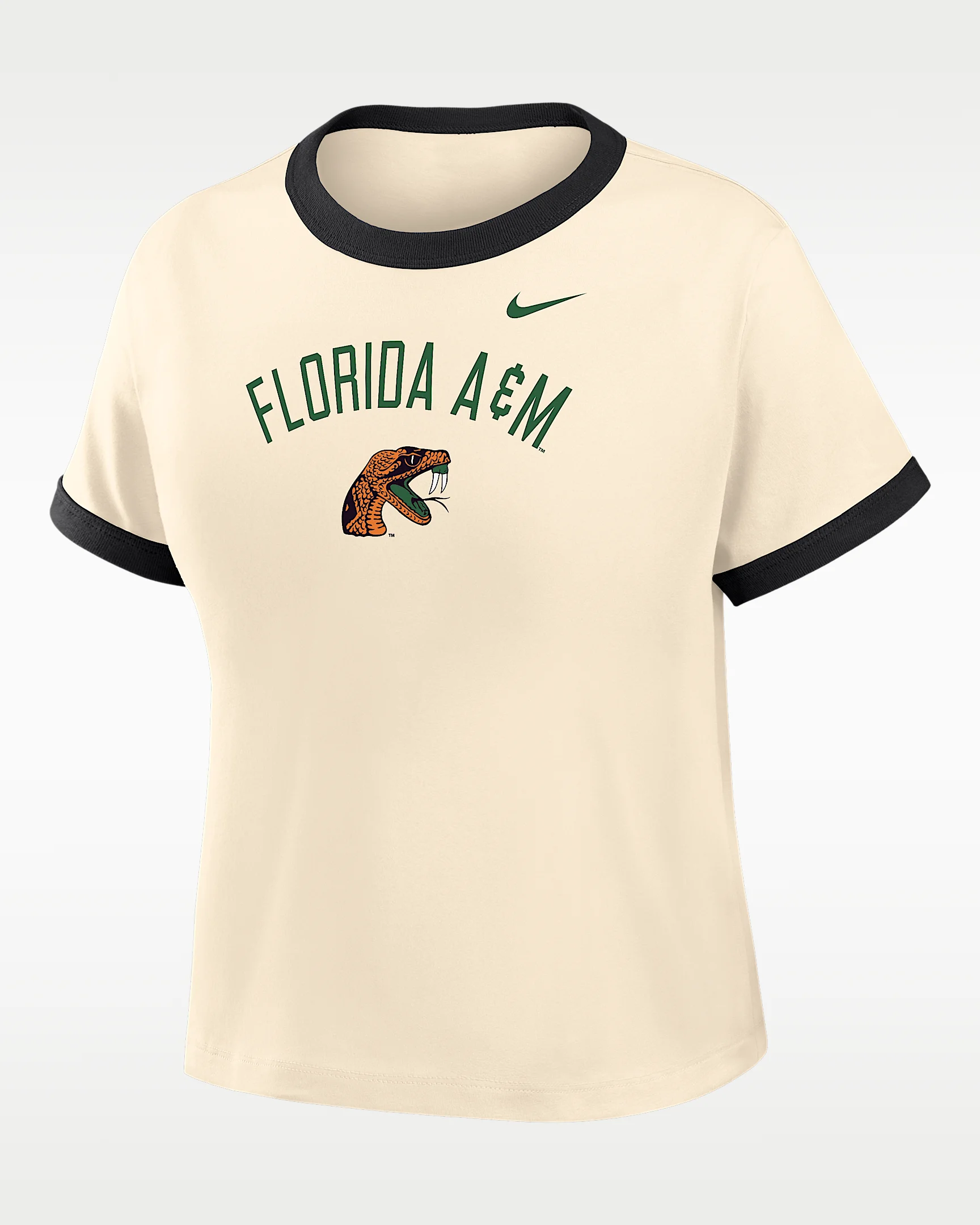 Nike College (Florida A&M University) Women's Cropped Ringer T-Shirt - 1