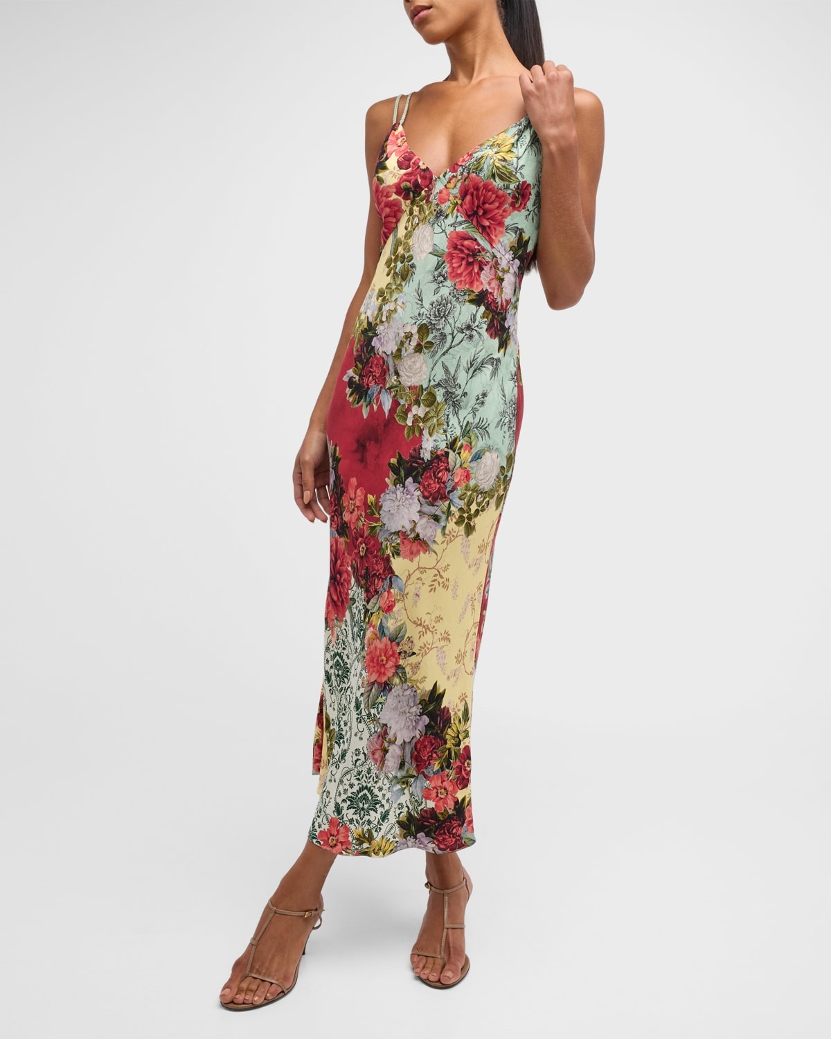 Kiro Floral V-Neck Slip Dress - 7