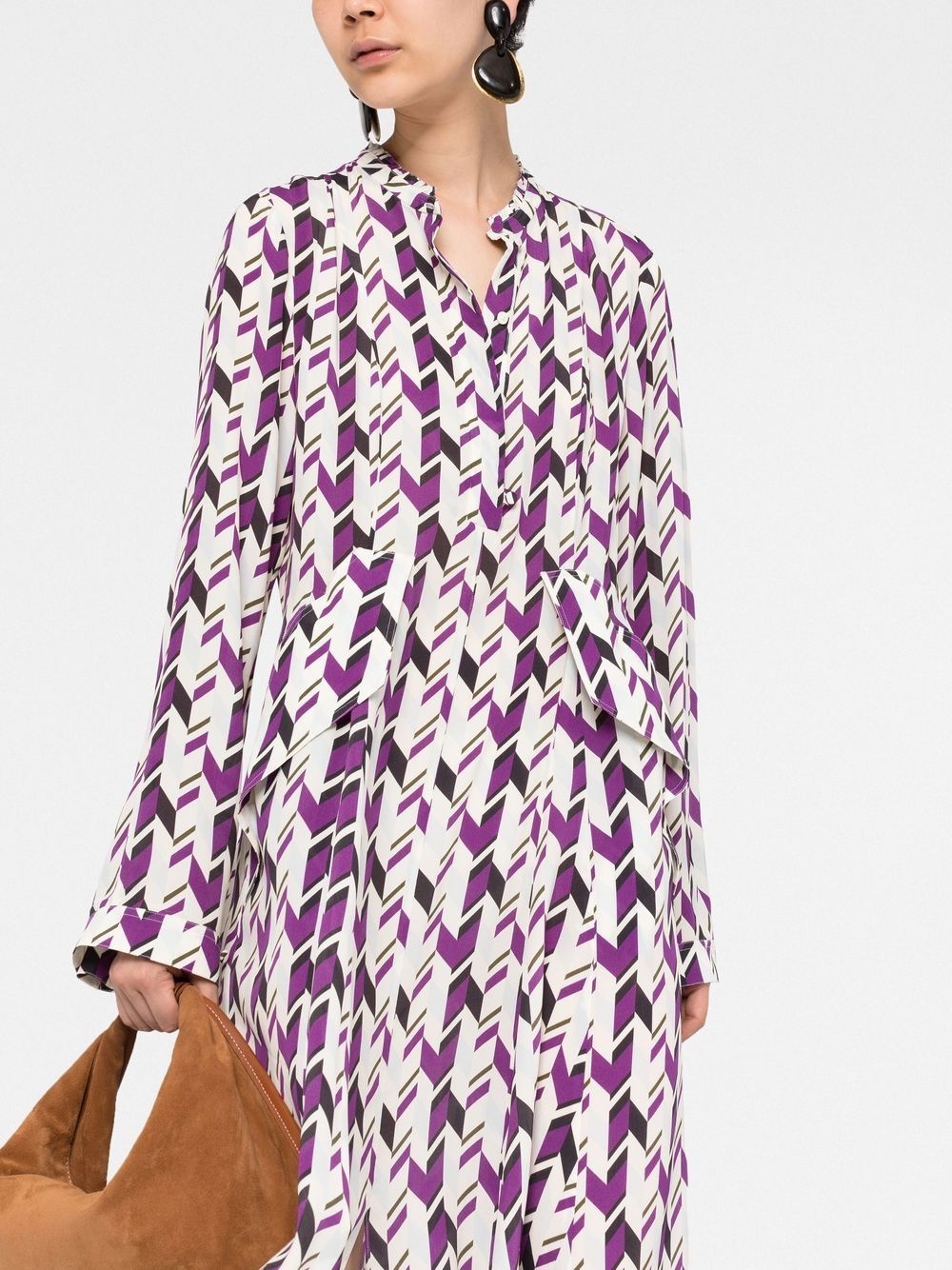 geometric pattern midi dress - 3