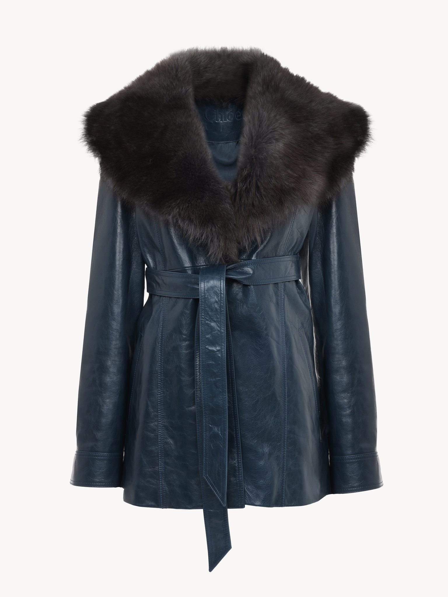 SHORT COAT IN LEATHER - 2