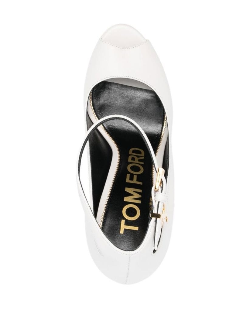 padlock charm platform pumps - 4