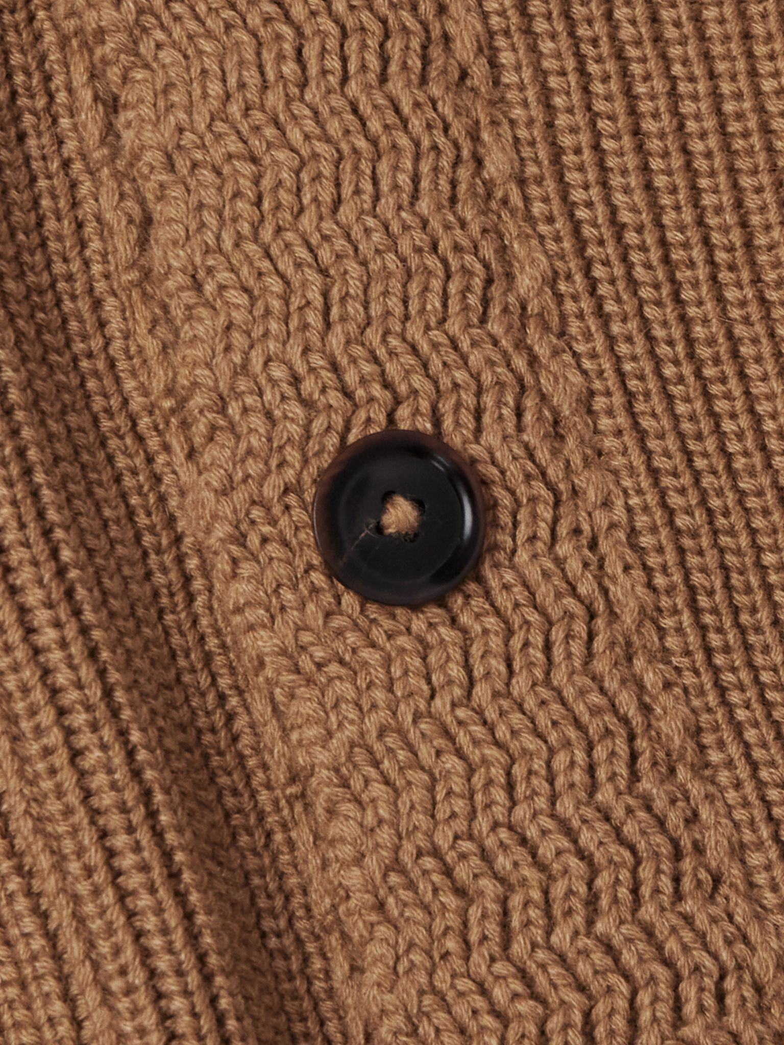 Slim-Fit Shawl-Collar Ribbed Cashmere Cardigan Brown - 5