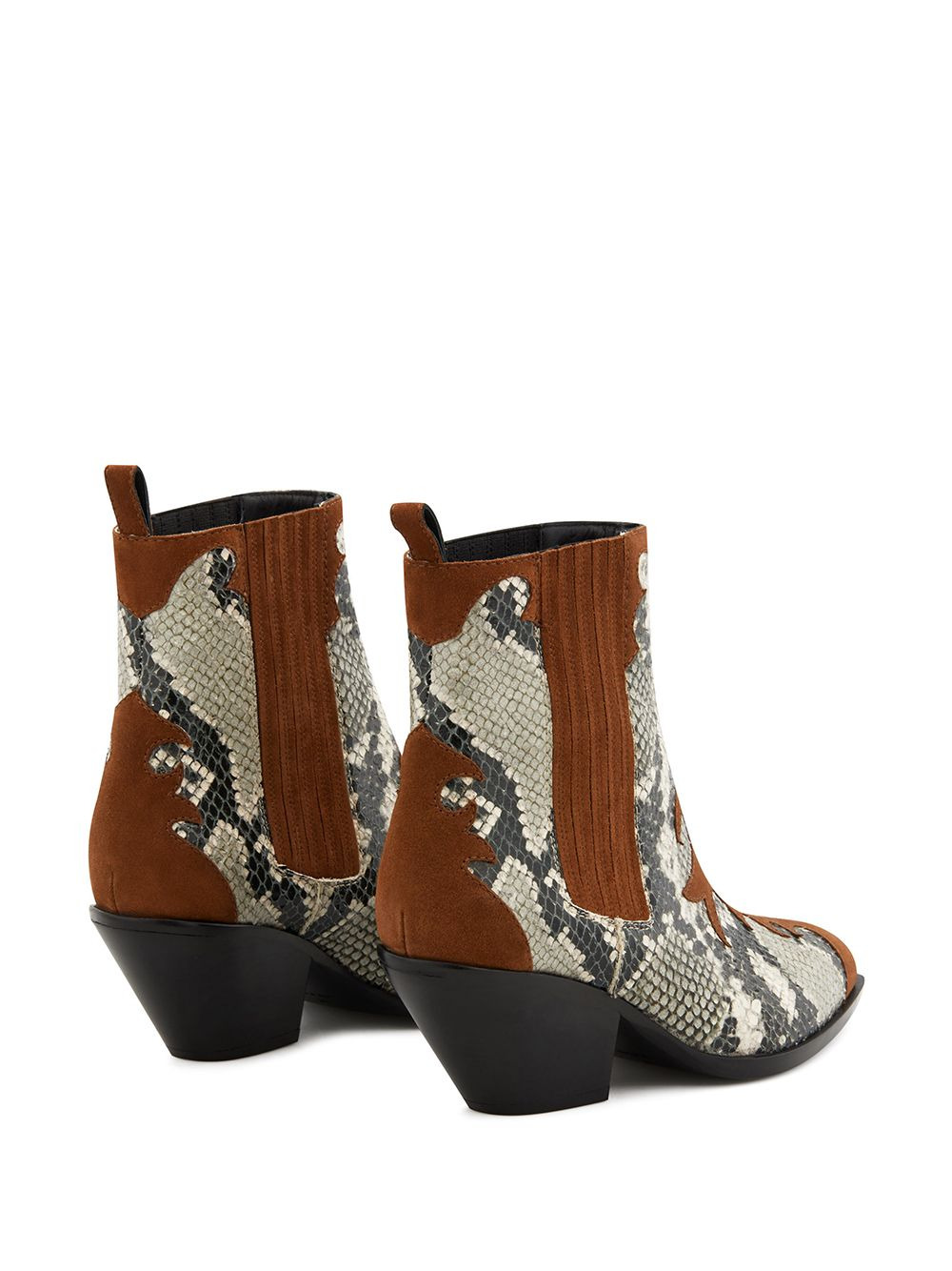 snakeskin-effect 55mm ankle boots - 3
