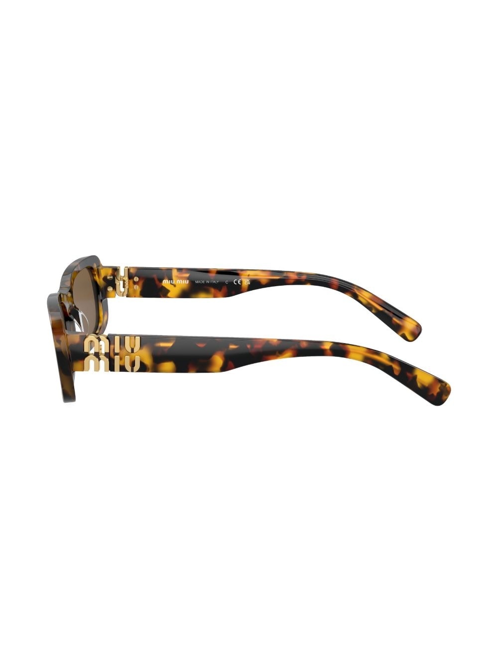 tortoiseshell-effect rectangle-frame sunglasses - 3