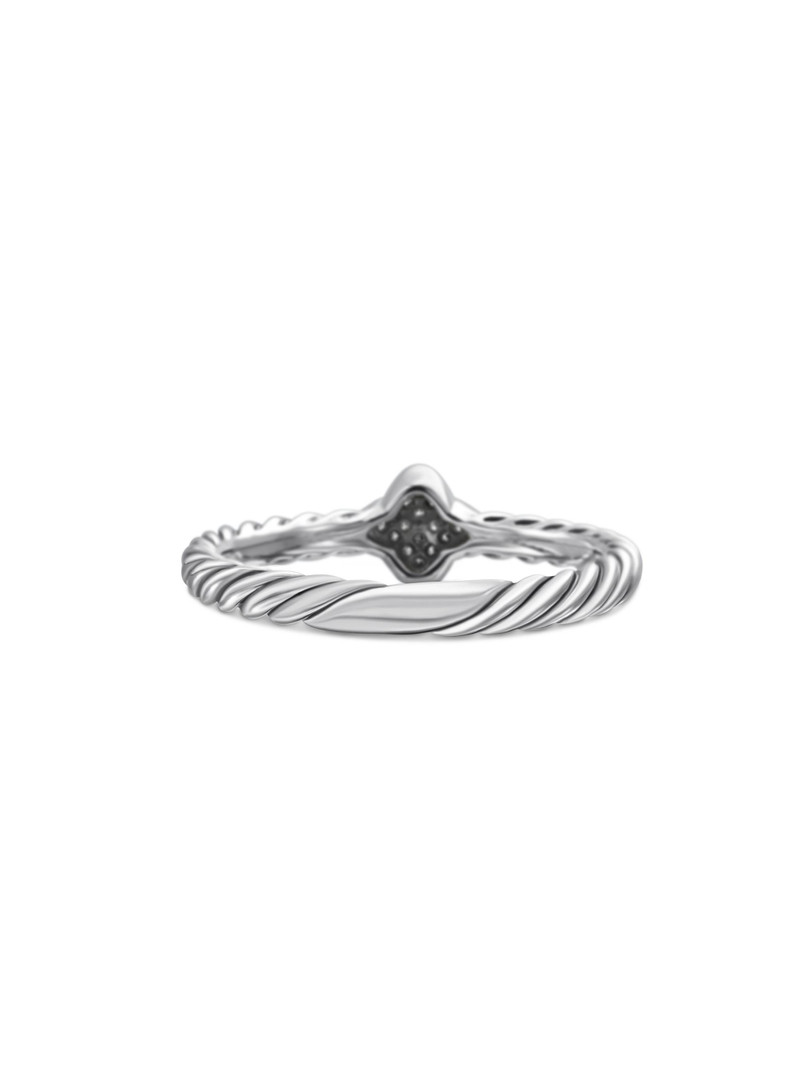 Women's Cable Collectibles Quatrefoil Stack Ring in Sterling Silver - Diamond 6