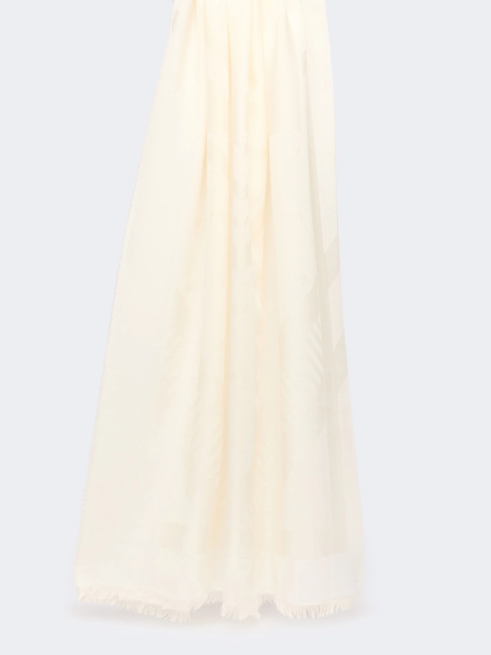 TIRSI Jacquard wool and modal stole - WHITE - 1