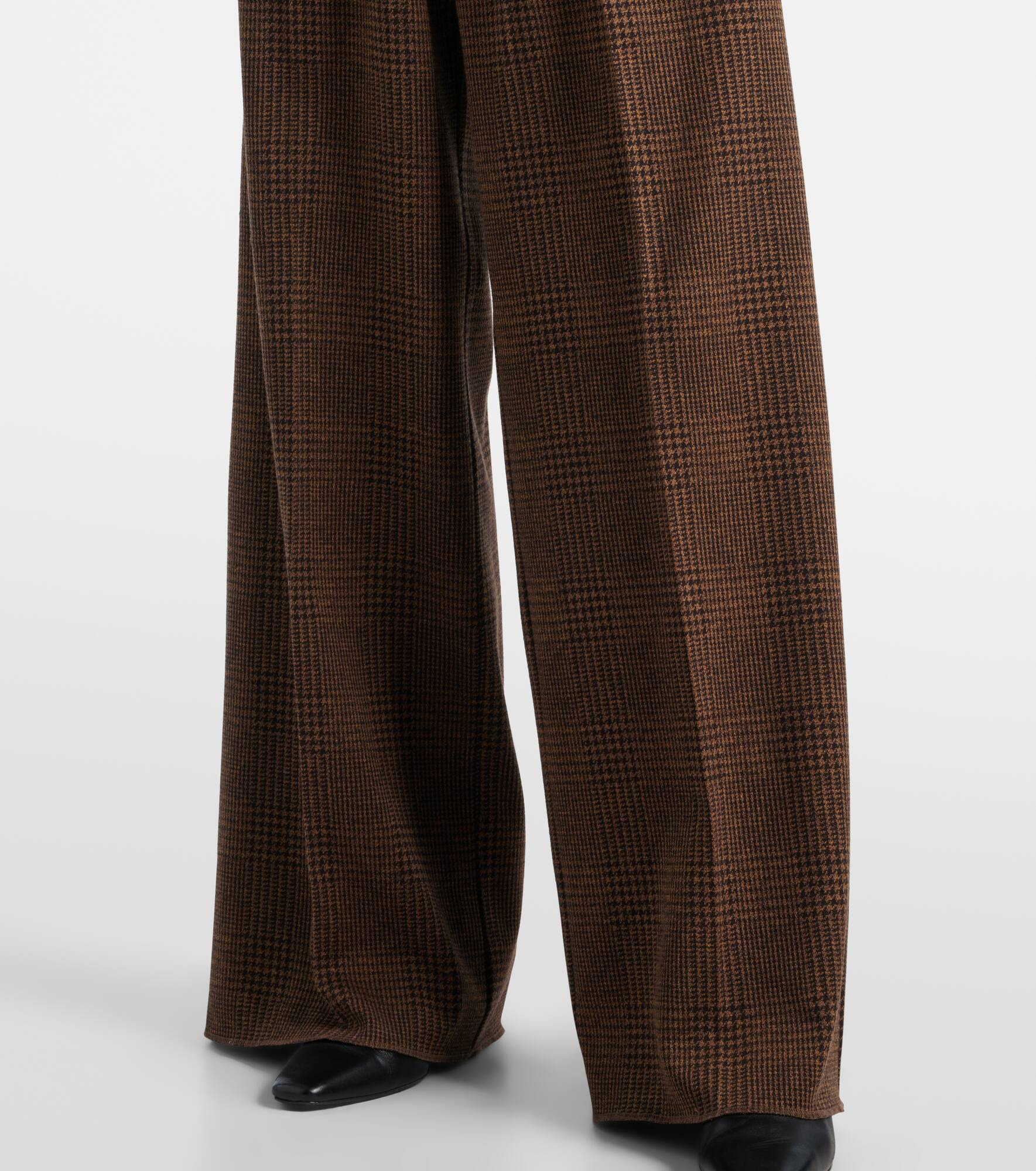 Ponza cotton and wool-blend wide-leg pants - 5