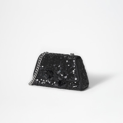 self-portrait Black Sequin Bow Mini Shoulder Bag outlook