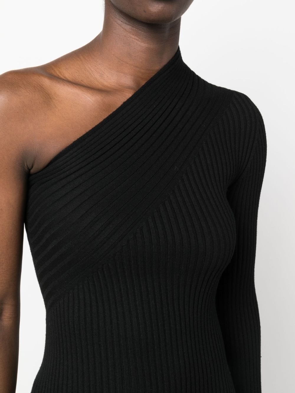 off-shoulder rib-knit minidress - 5