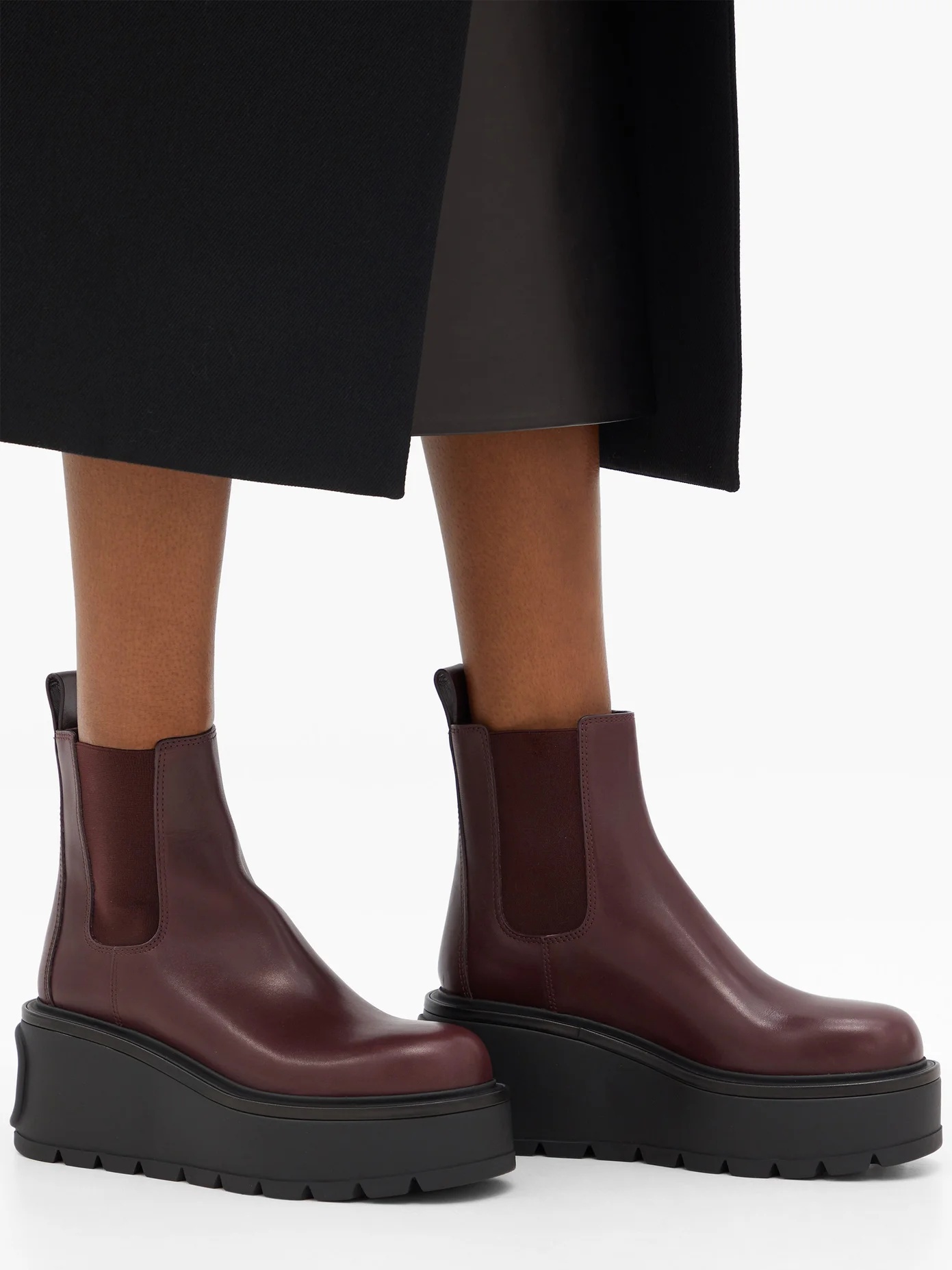 Uniqueform leather platform Chelsea boots - 3