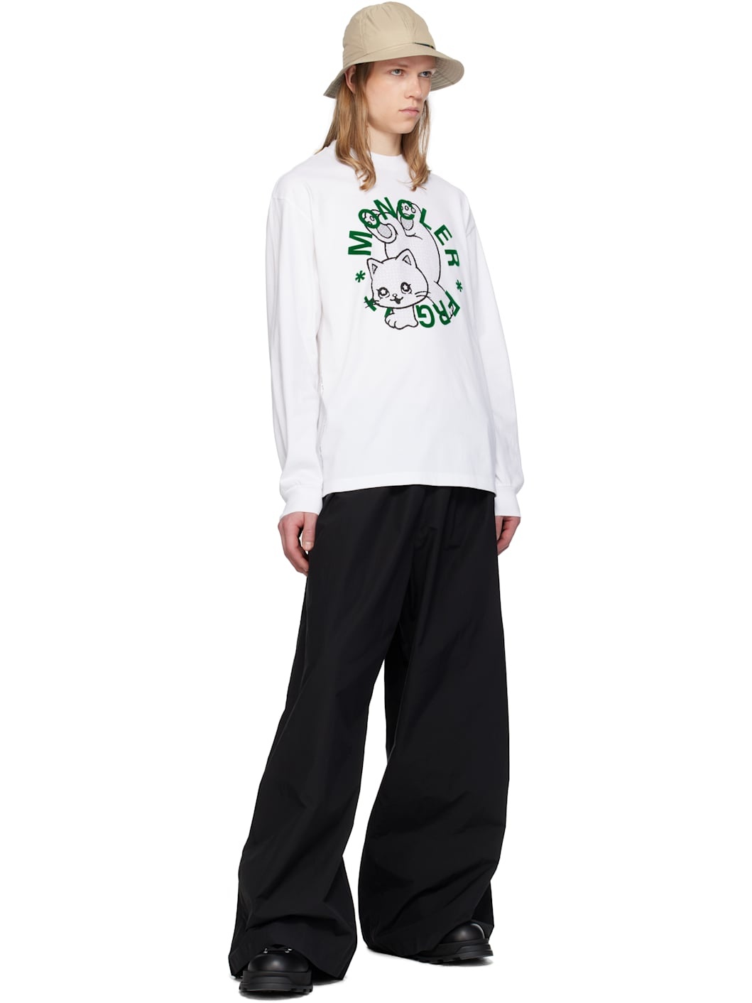 Moncler x FRGMT Hiroshi Fujiwara White Cartoon Logo T-shirt - 5