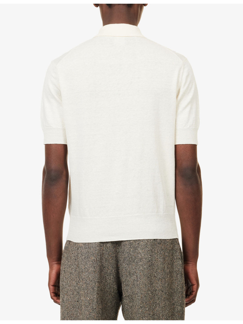 Short-Sleeve Linen and Cotton-Blend Polo Shirt 4