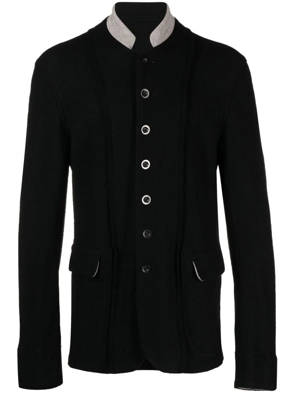 Fullling contrasting-collar felted blazer - 1