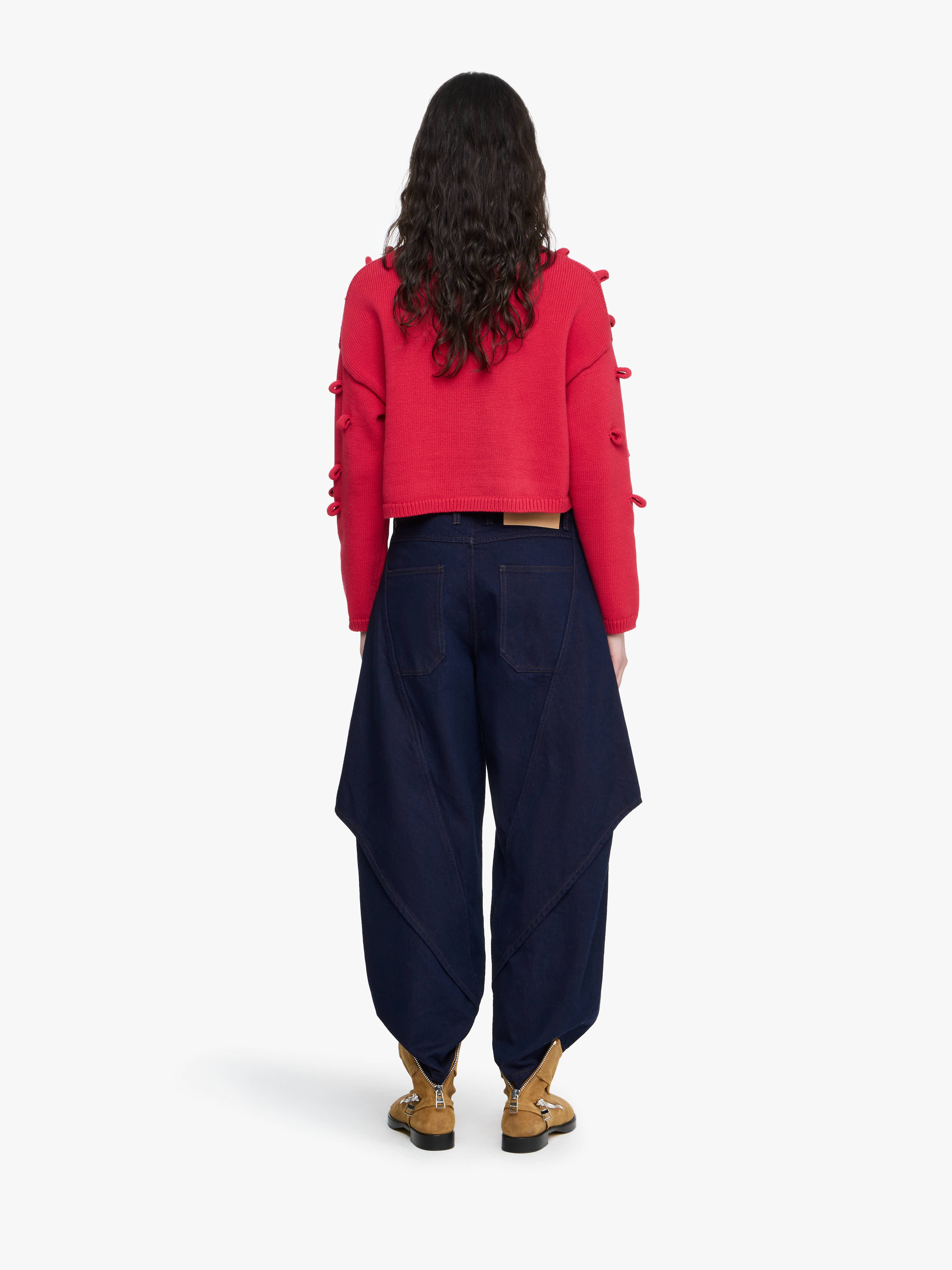CROPPED SCULPTURAL DENIM JEANS - 3