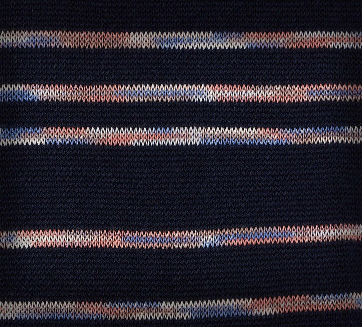 Navy Blue Cotton-Blend 'Pinstripe Signature' Socks - 4