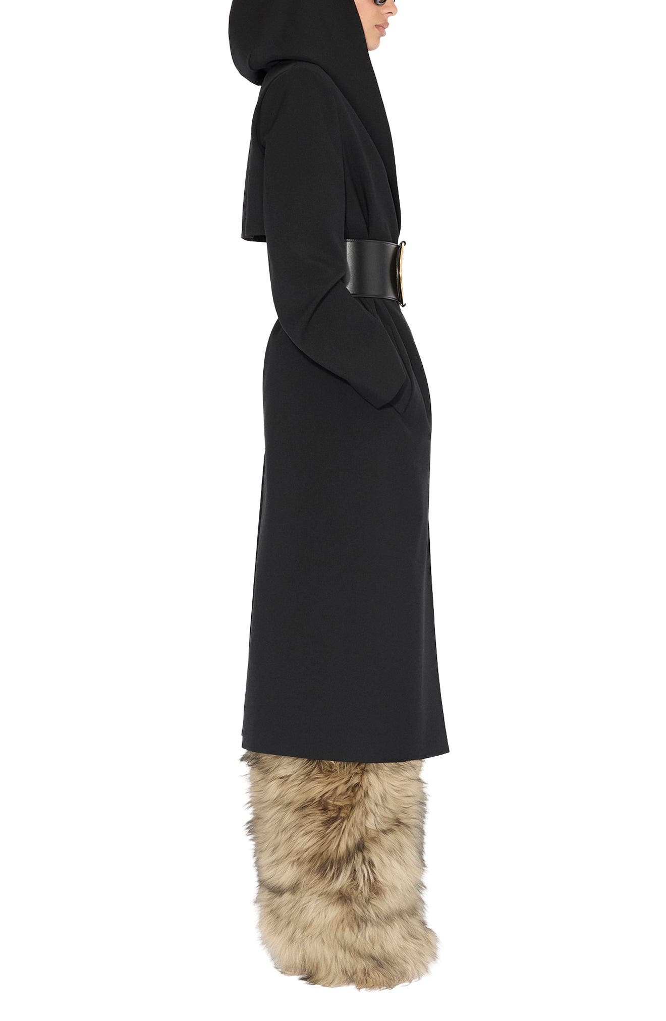 Alaïa Hooded Coat in Noir Alaia at Nordstrom - 3