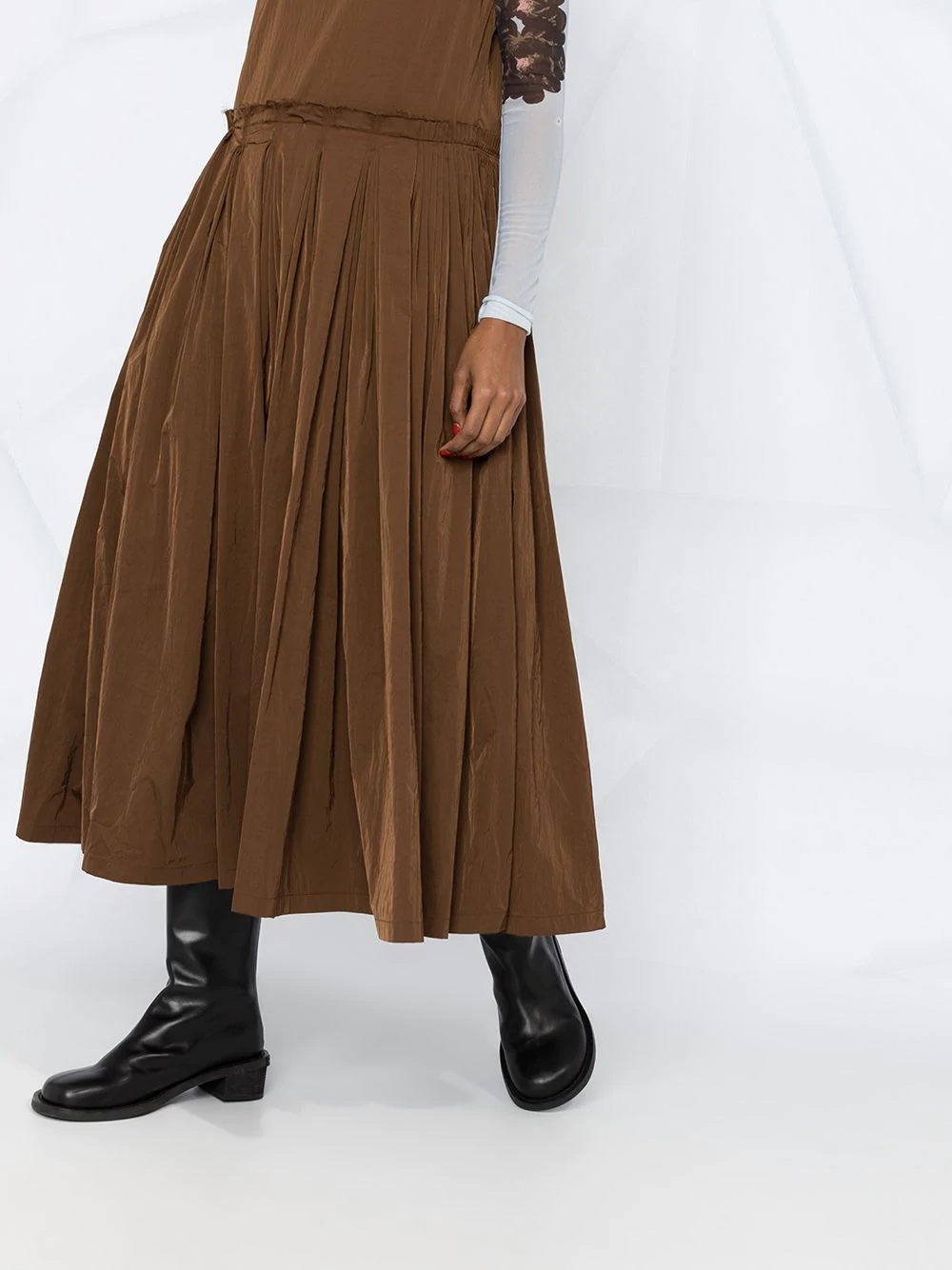 pleated skirt midi dress - 5