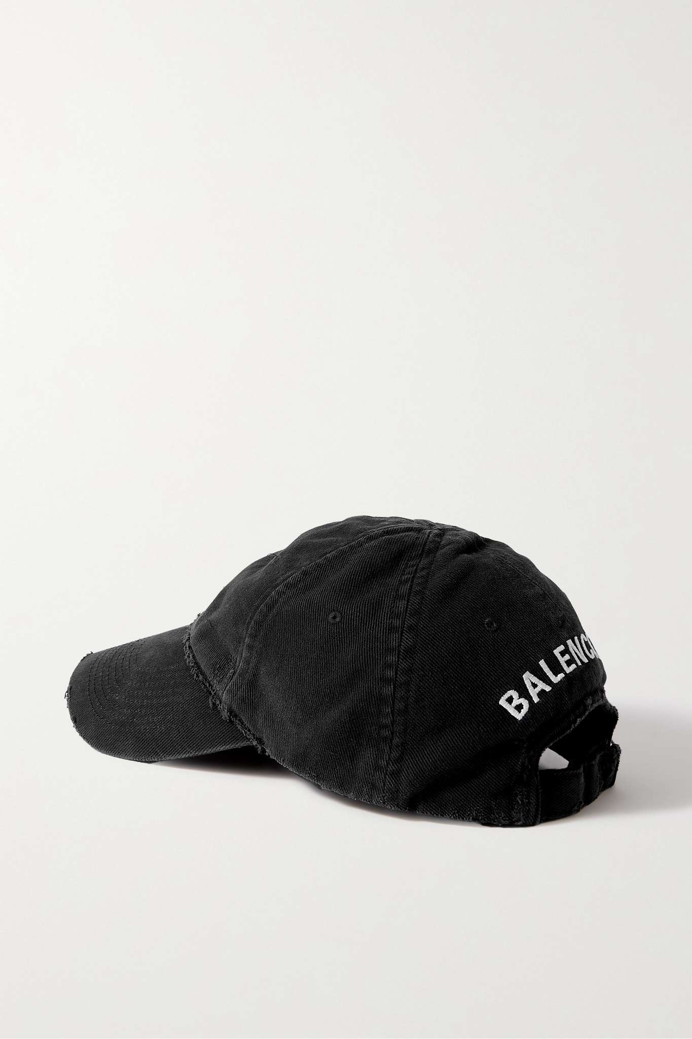 BALENCIAGA Dog Bite distressed embroidered cotton-drill