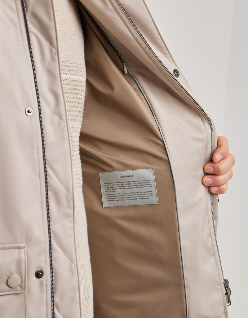 DUNE-COLORED SHIRT JACKET IN TECHNICAL FABRIC 7
