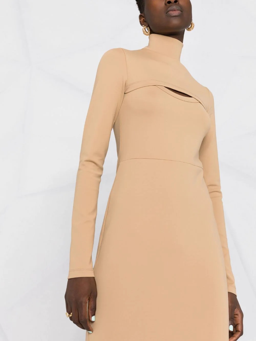 cut-out mid-length dress - 5
