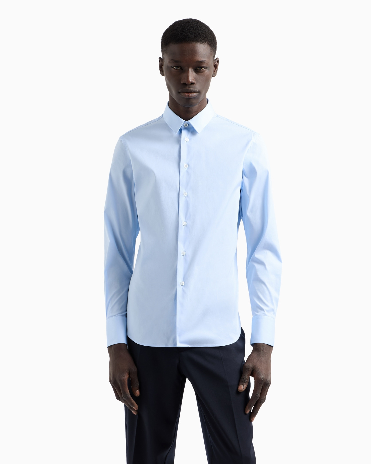 STRETCH COTTON POPLIN SHIRT - 4