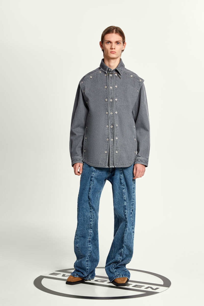 Classic Button Panel Denim Shirt 5