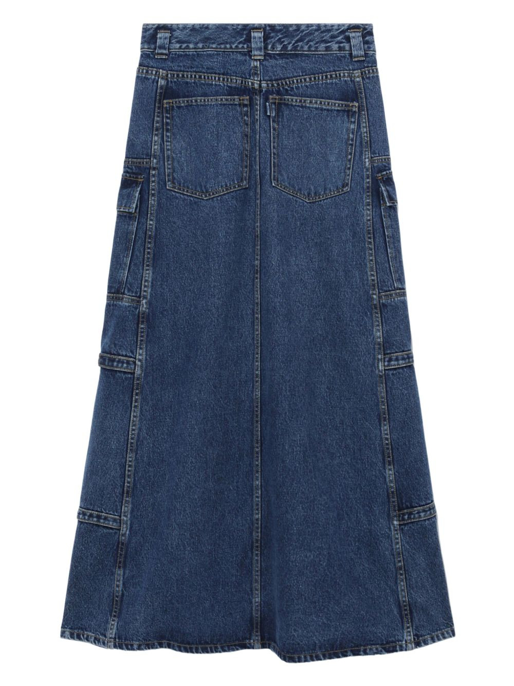 denim cargo midi skirt - 6