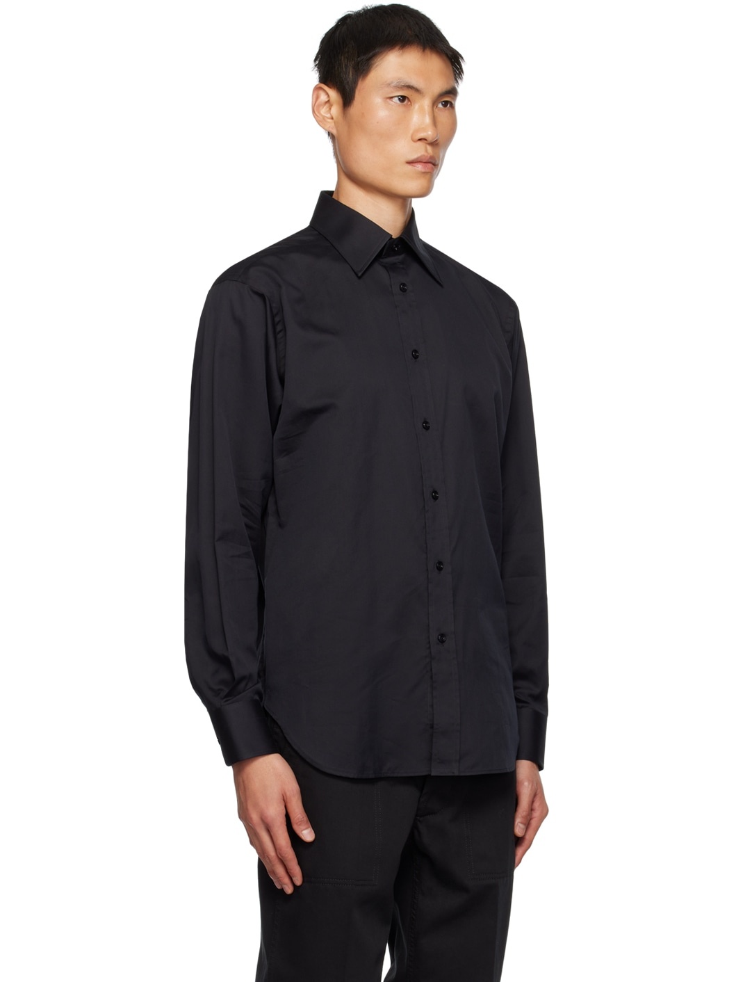 Black Button-Up Shirt - 2