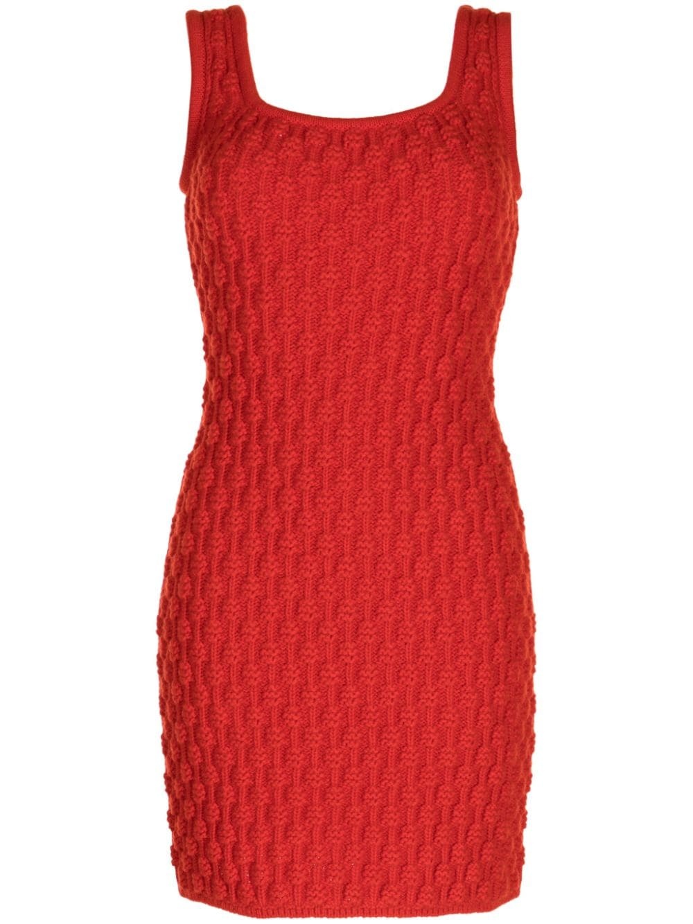 sleeveless 3D-knit minidress - 1