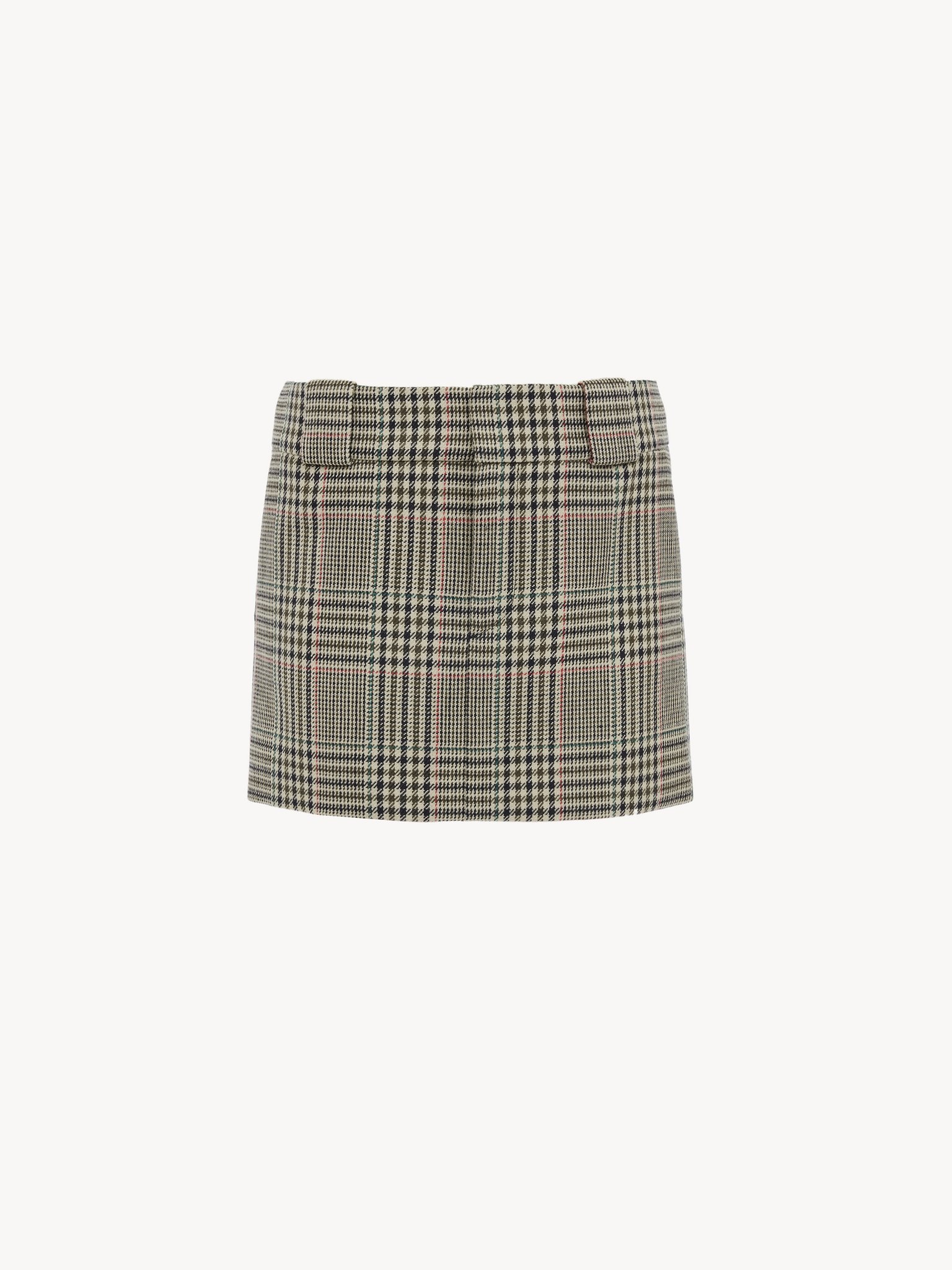 TAILORED MINI SKIRT IN PRINCE OF WALES WOOL - 2