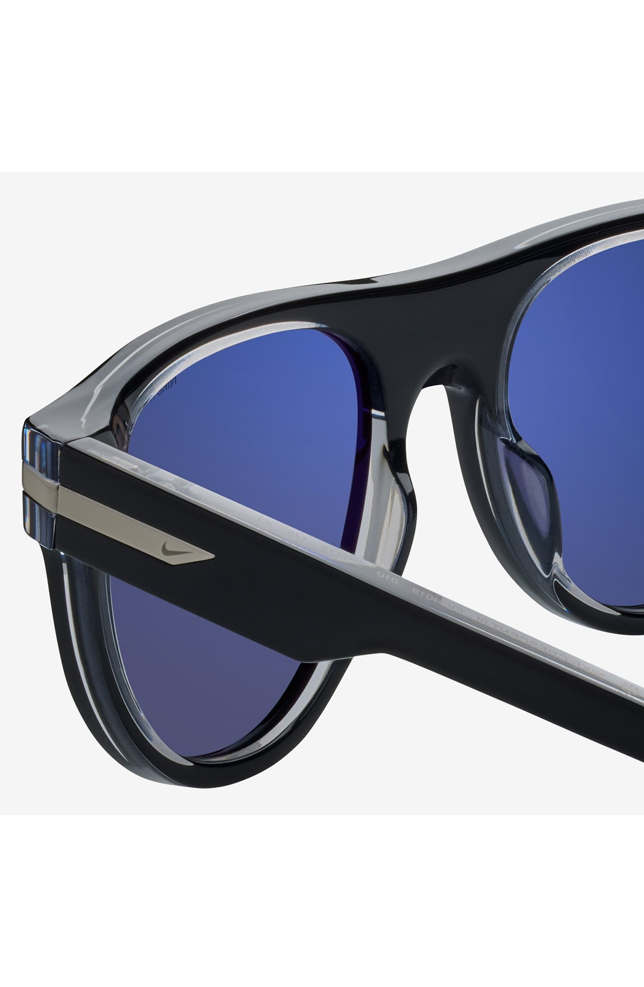 Nike Crescent III 54mm Round Sunglasses in Black /Grey at Nordstrom - 3