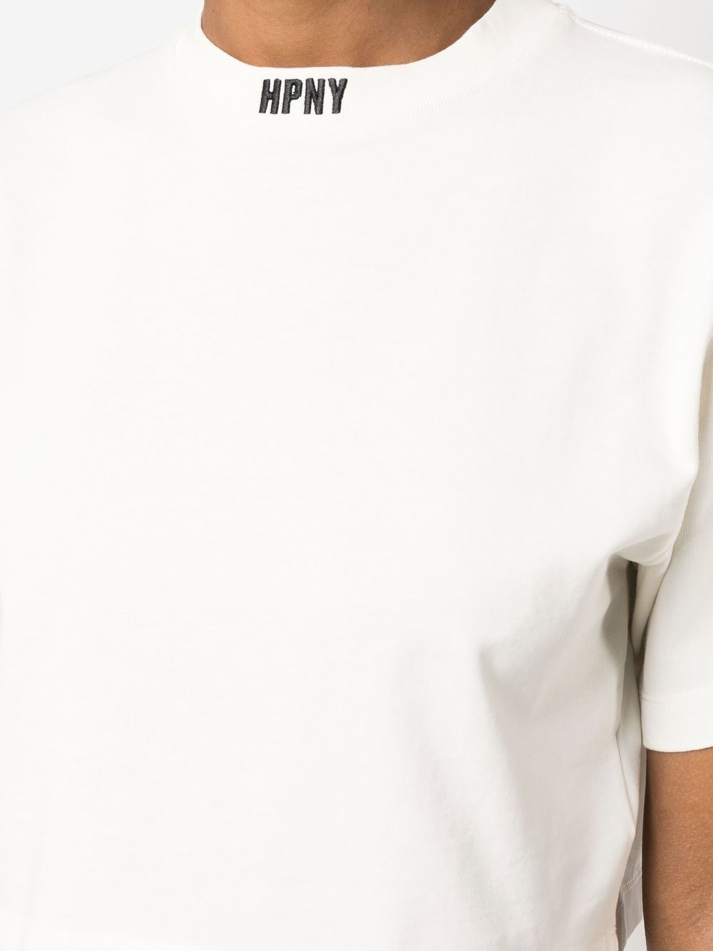 embroidered-logo cropped T-shirt - 5